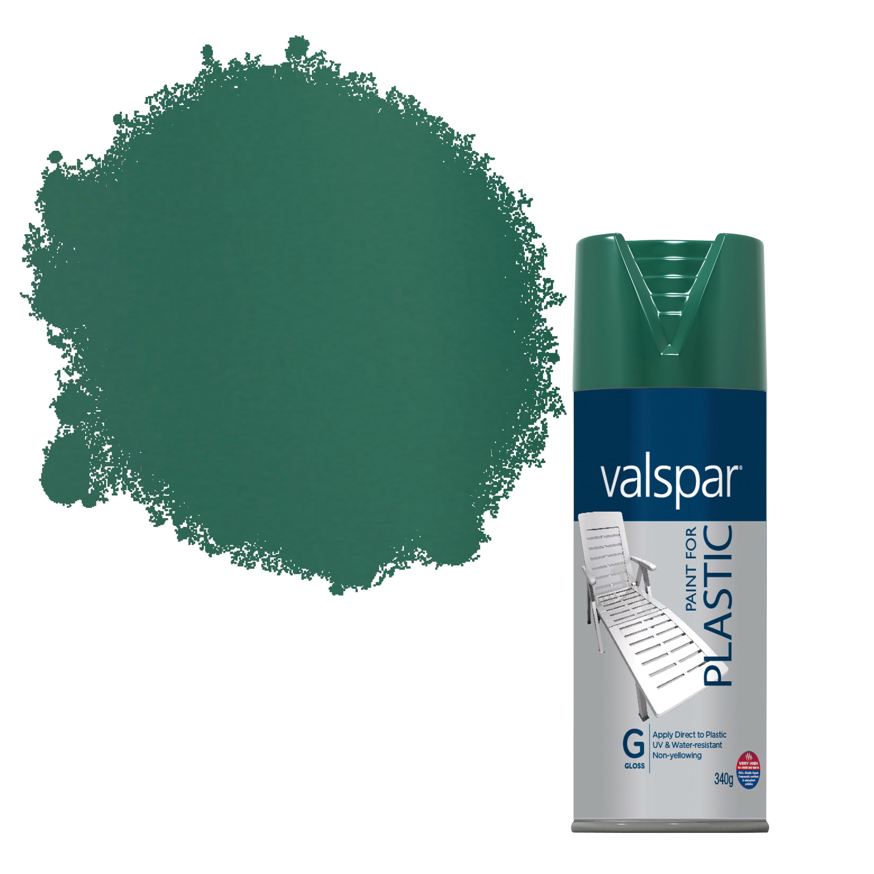 Valspar Hunter Green Plastic Spray Paint 400 ml | Departments | DIY at B&Q