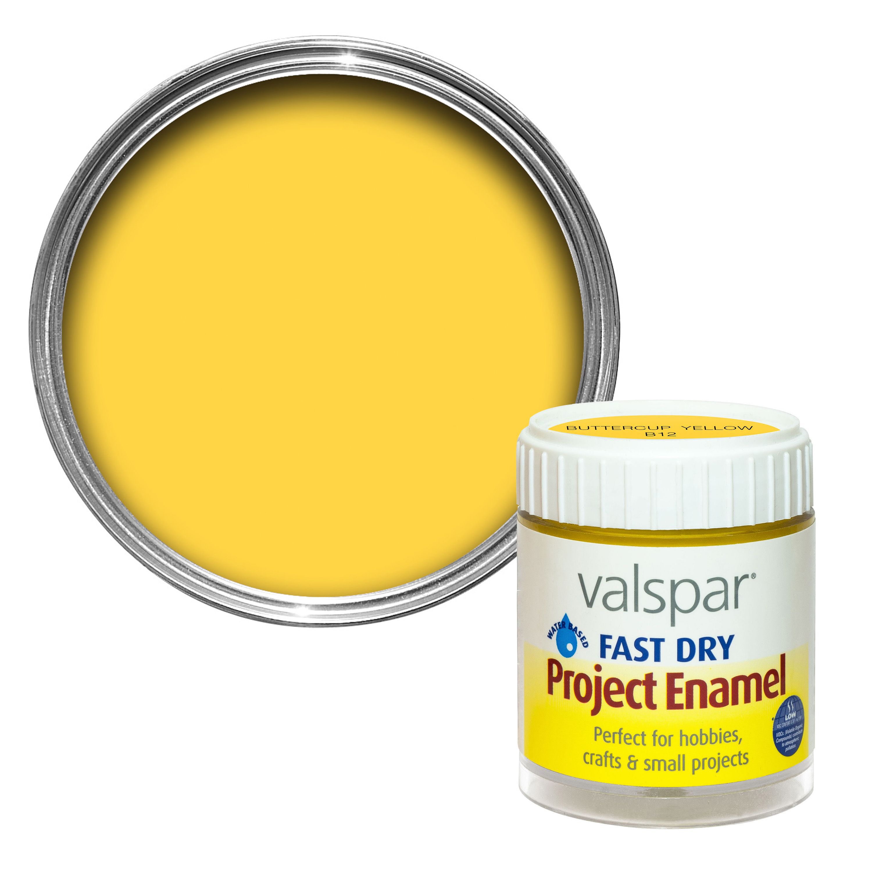 Valspar Buttercup Yellow Satin Enamel Paint 59 ml Departments DIY