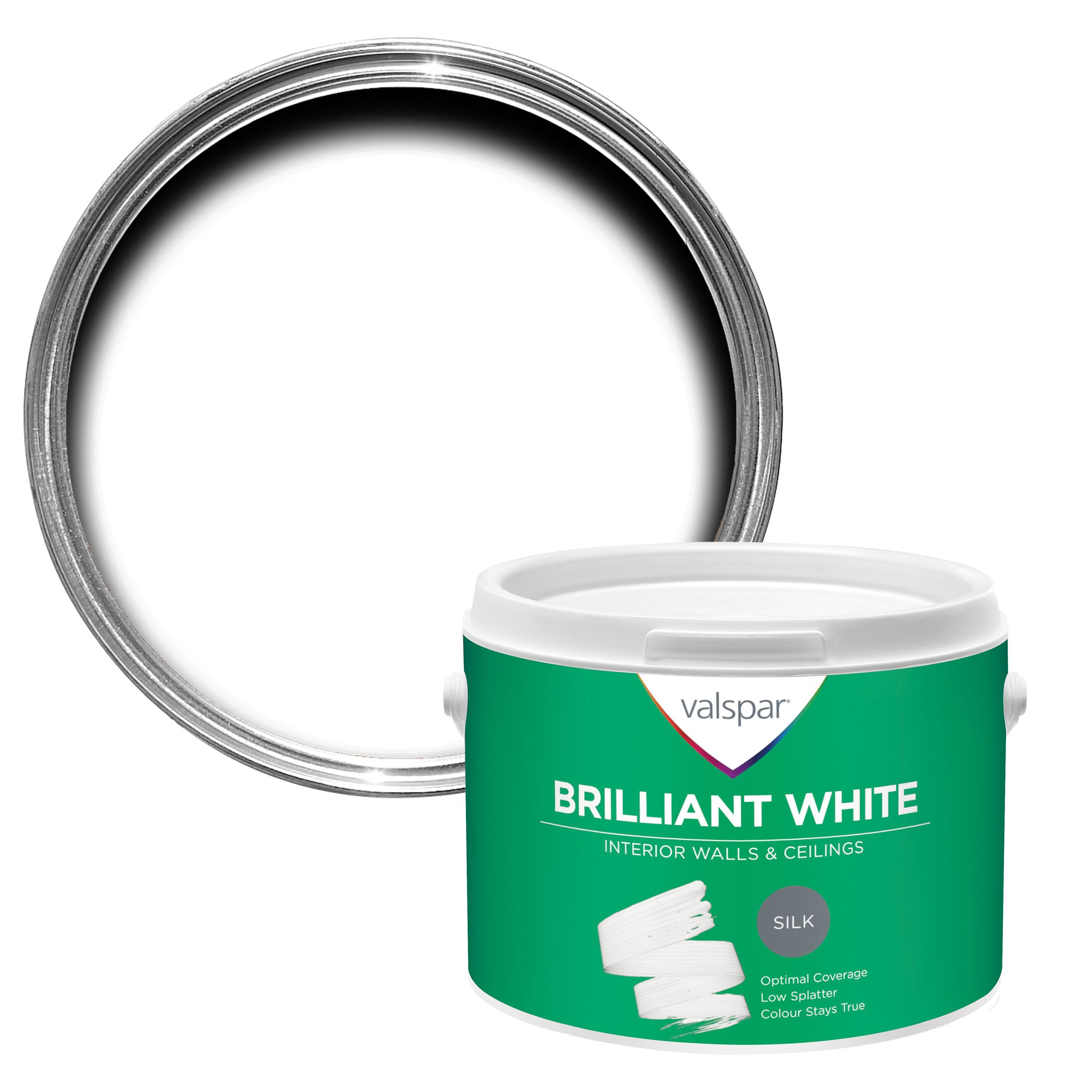 Valspar White Silk Emulsion Paint 2.5L Departments DIY at B&Q