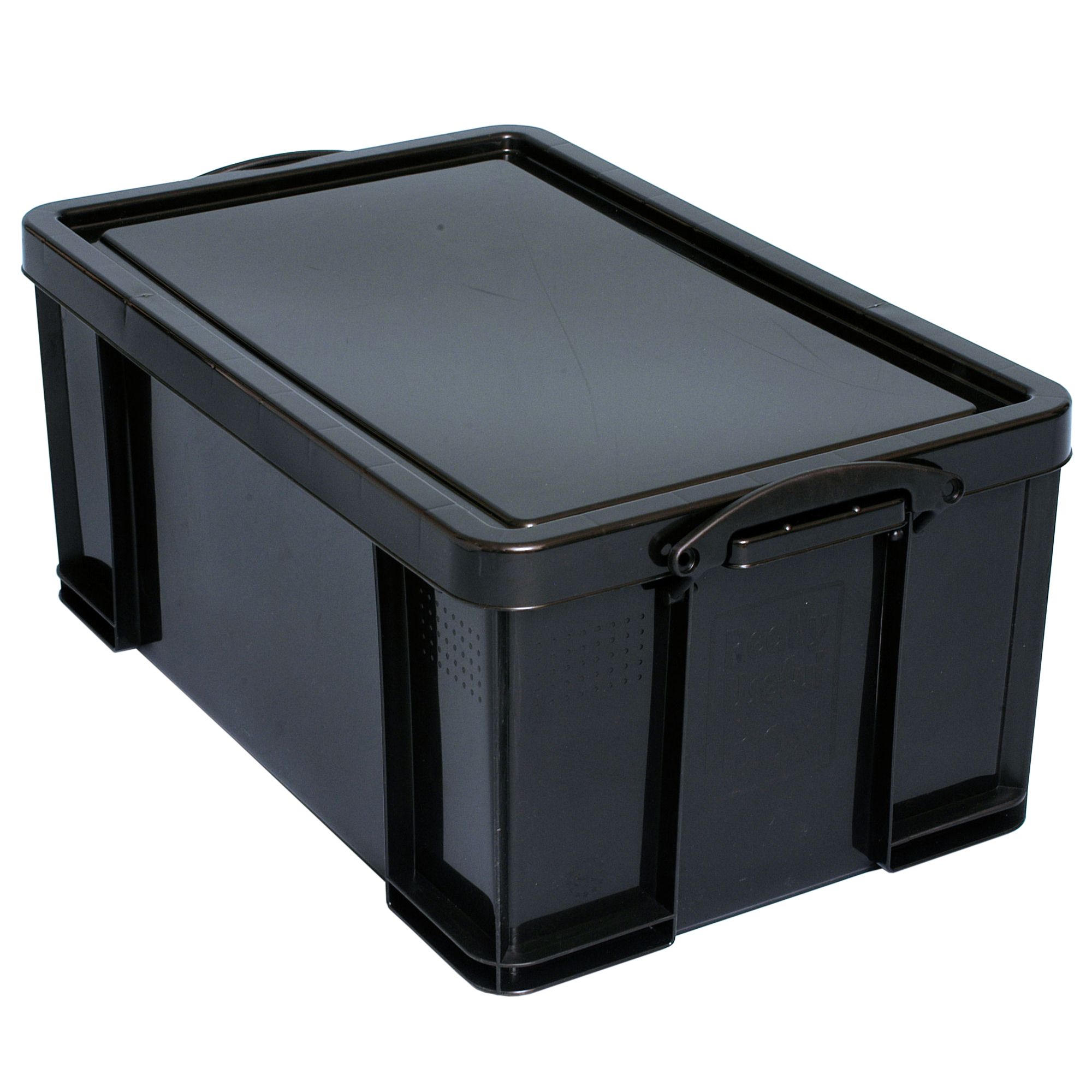 Really Useful Black 64L Plastic Storage Box Departments DIY at B&Q