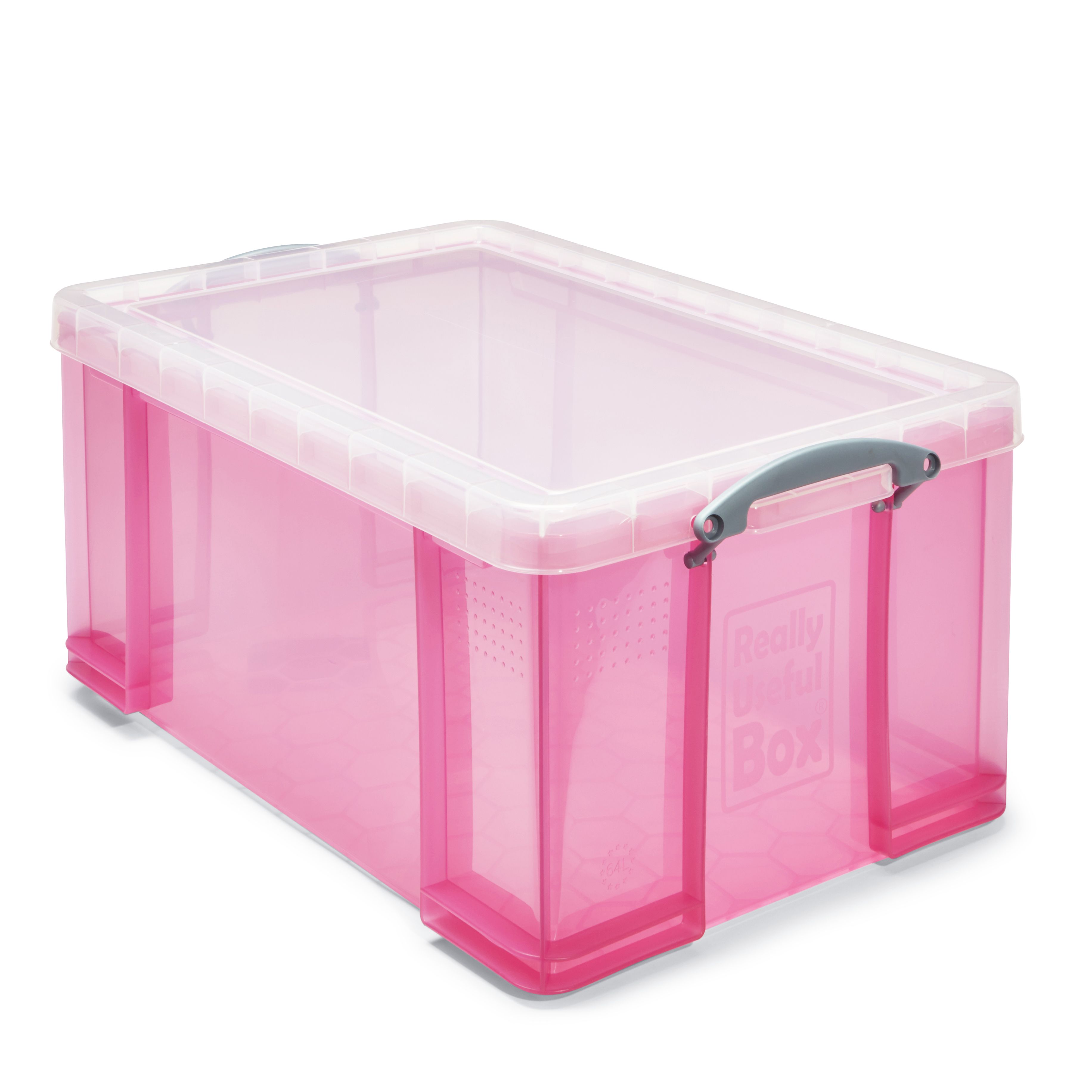 Really Useful Pink 64L Plastic Storage Box Departments
