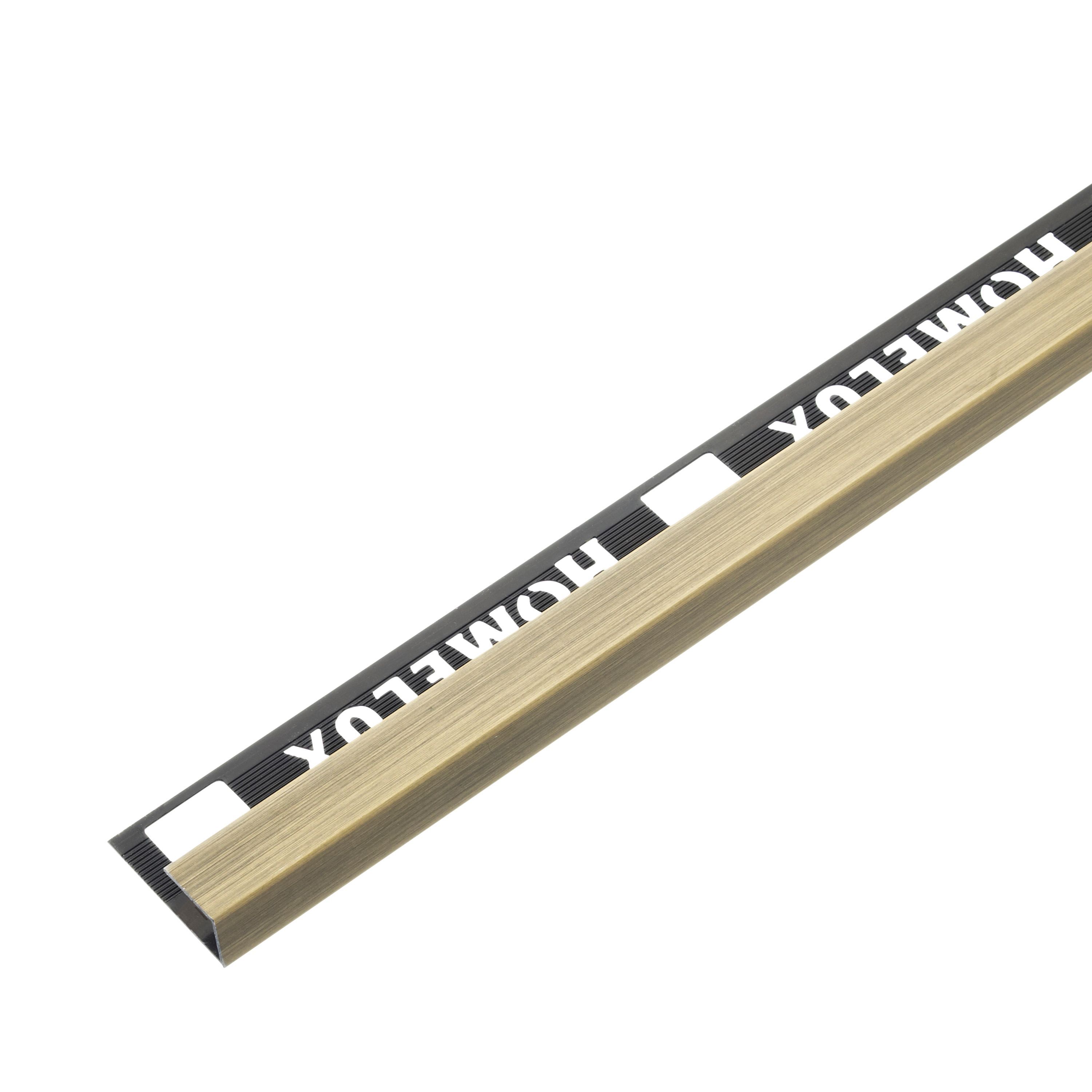 Homelux Brushed Gold Metal Tile Trim Departments DIY at B&Q