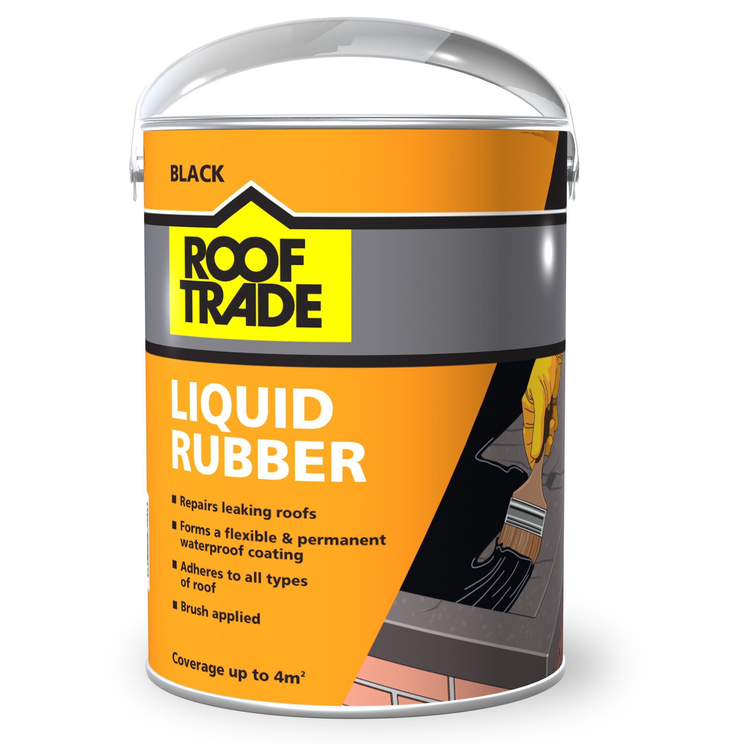 Rooftrade Black Liquid Rubber Roof Sealant 4L | Departments | DIY at B&Q