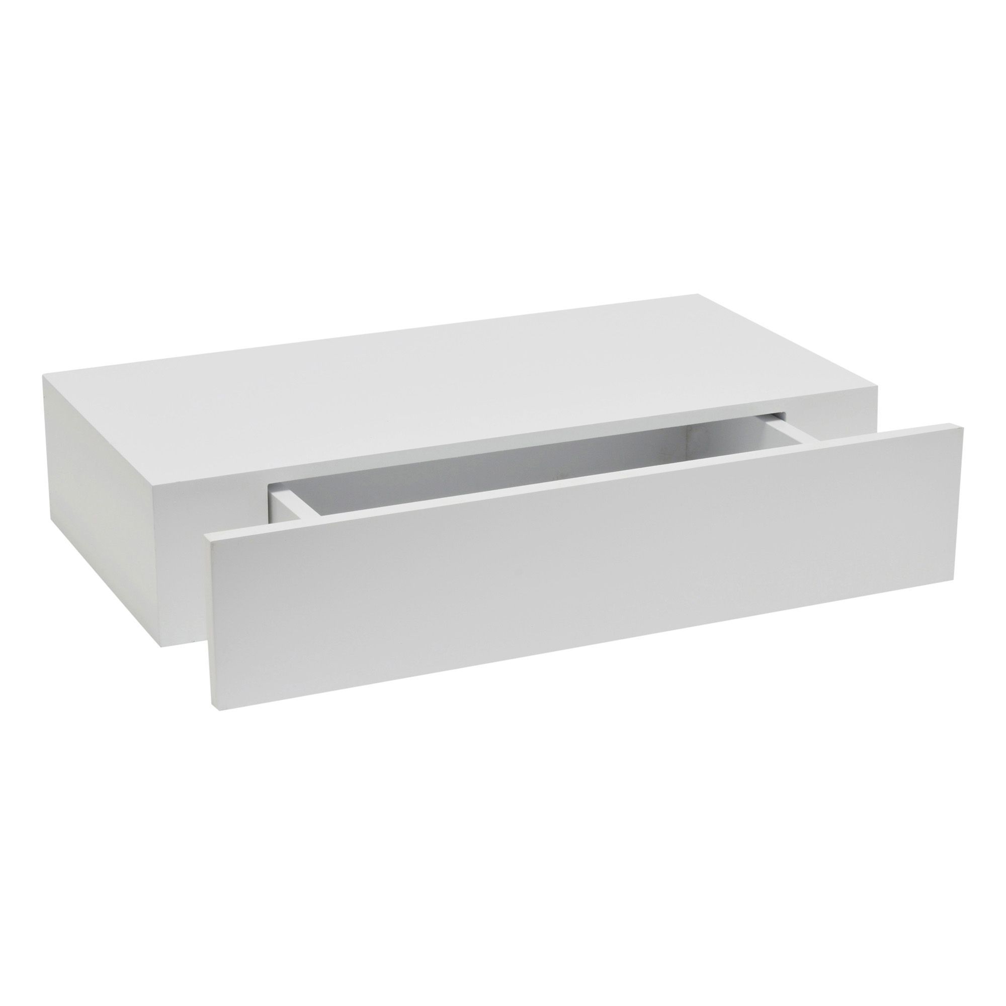 White Matt Floating Drawer Shelf (L)480mm (D)250mm Departments DIY