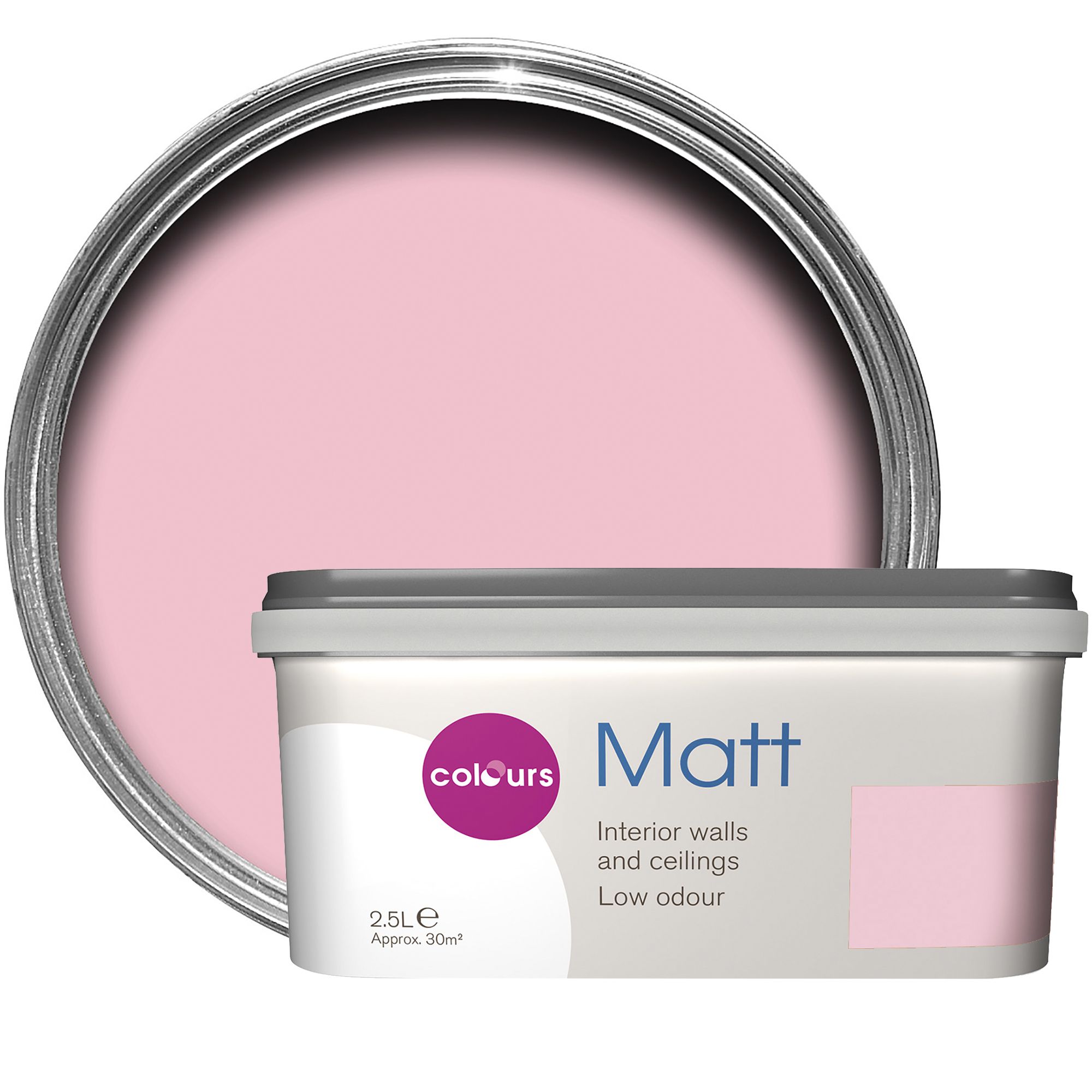 Colours Standard Pink Pink Matt Emulsion Paint 2.5L Departments DIY at B&Q