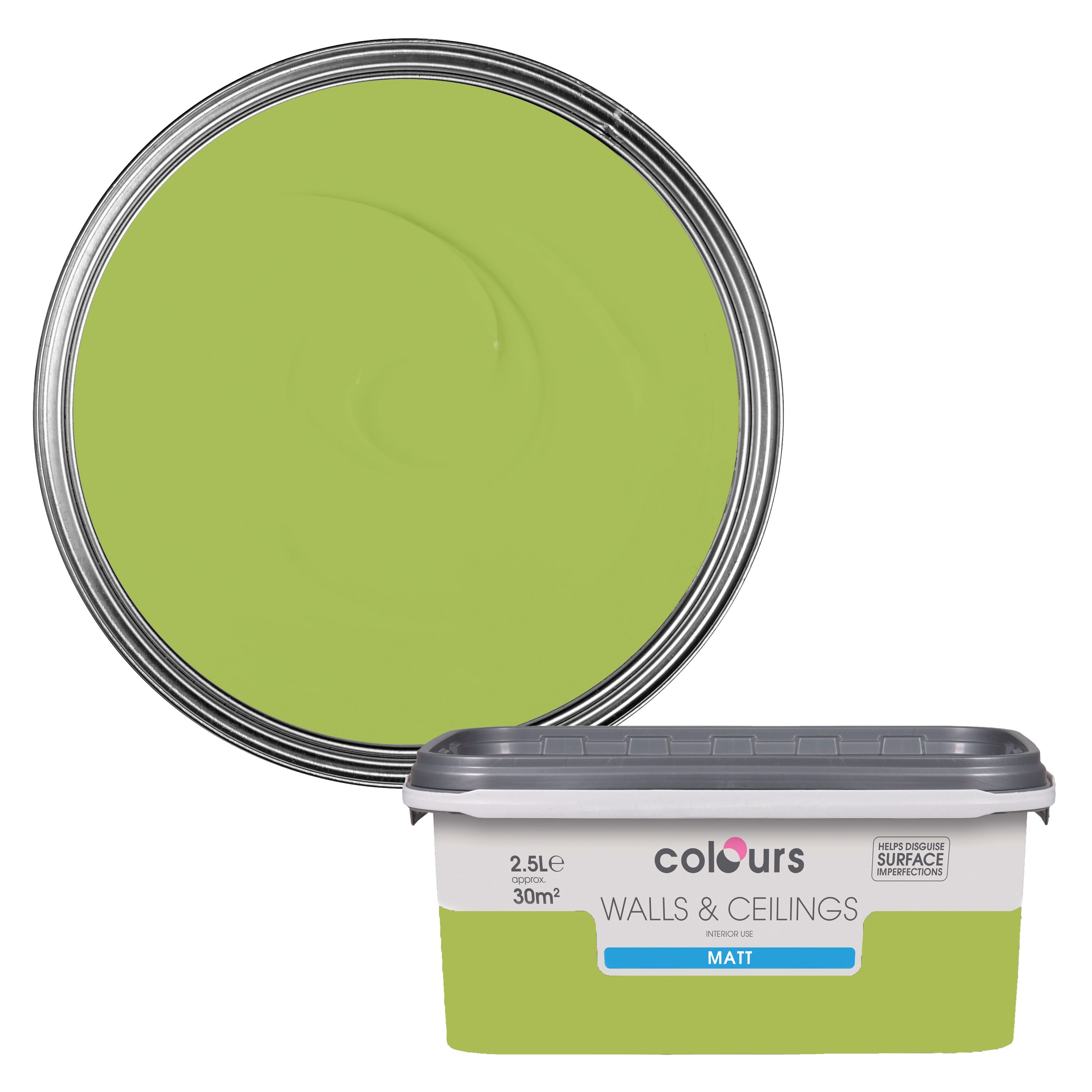 Colours Green Apple Matt Emulsion Paint 2.5L Departments DIY at B&Q