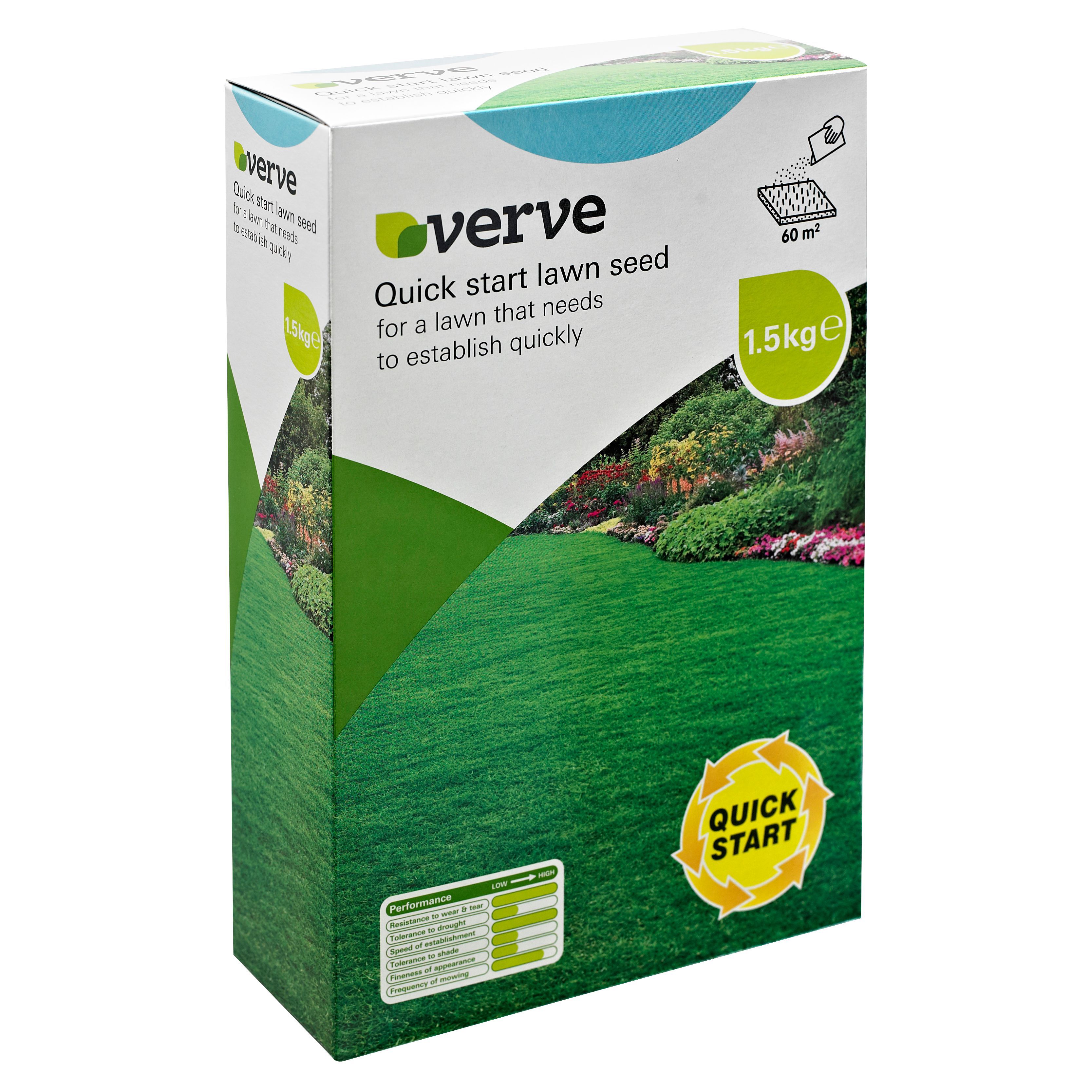 Verve Quick Start Lawn Seed 1.5kg | Departments | DIY At B&Q