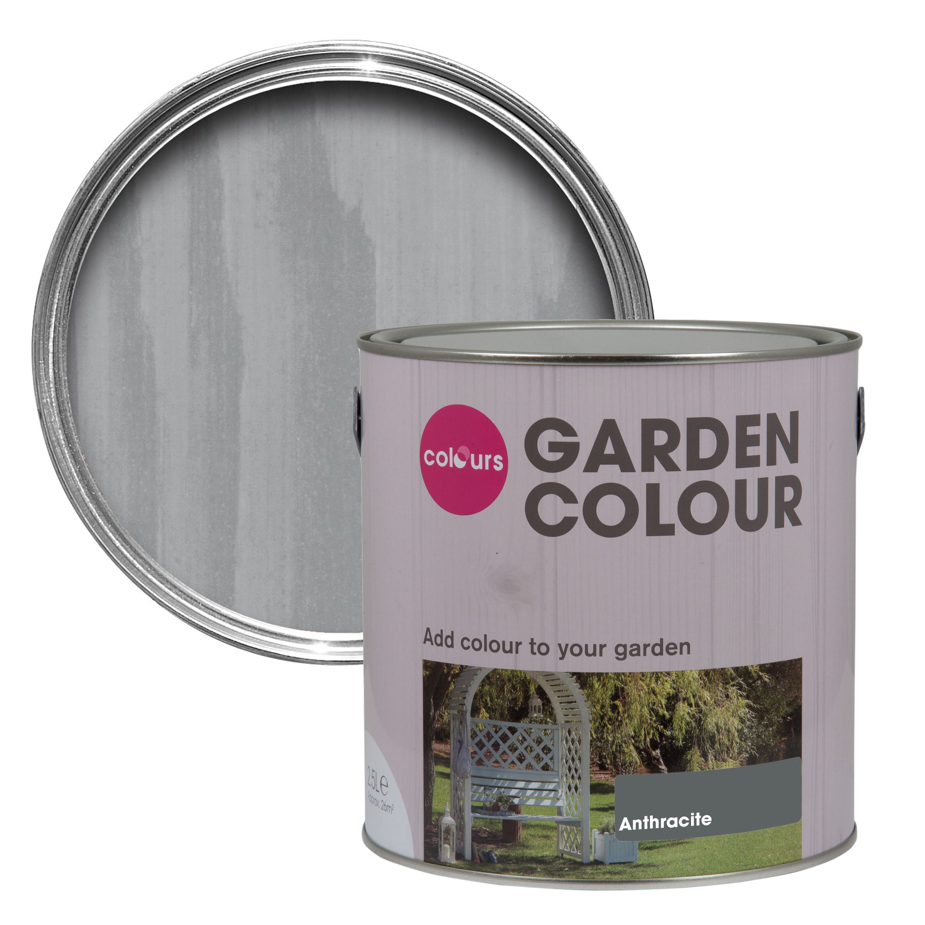 Colours Garden Anthracite Matt Paint 2.5L | Departments | DIY at B&Q