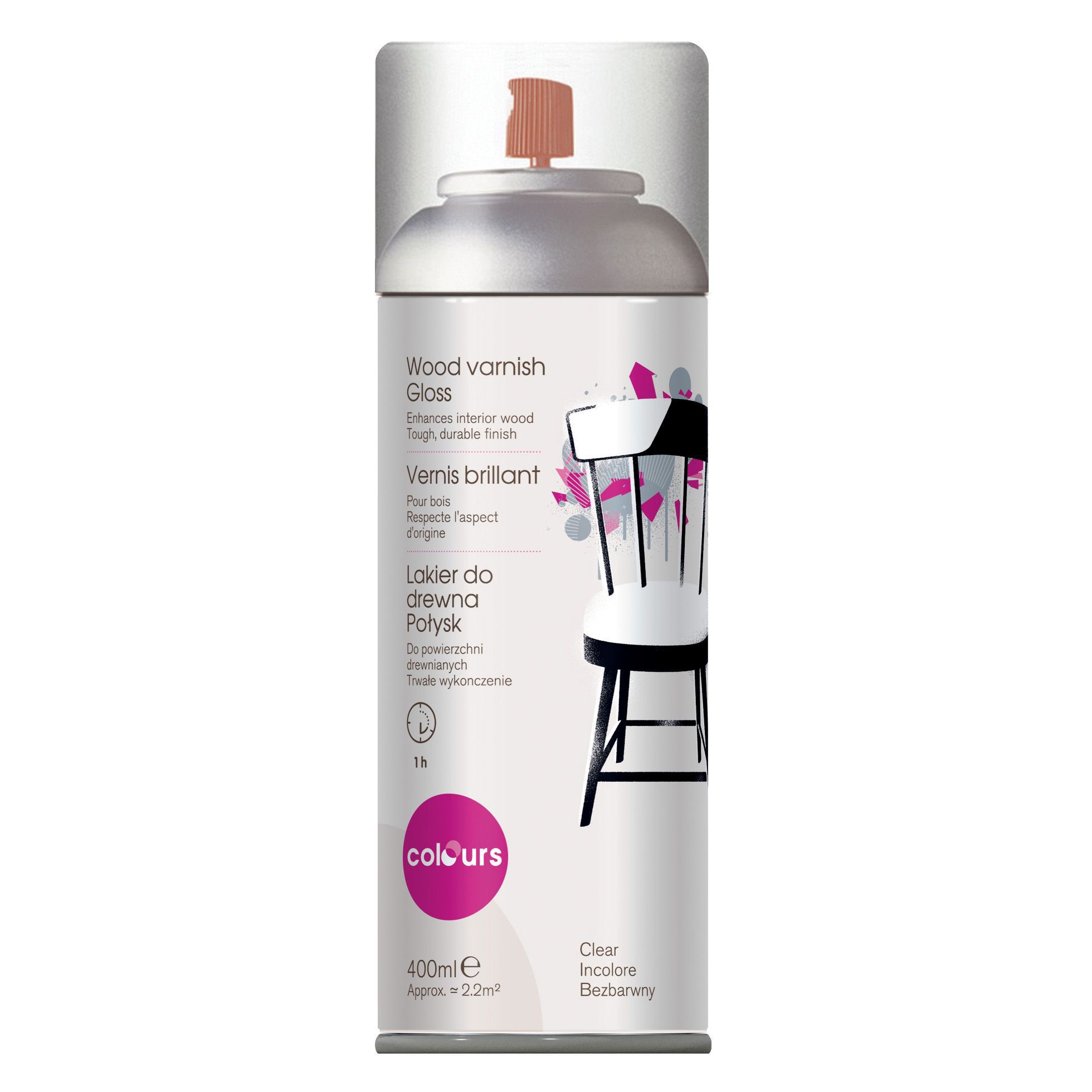 Colours Gloss Varnish Spray Paint 400ml Departments DIY at B&Q