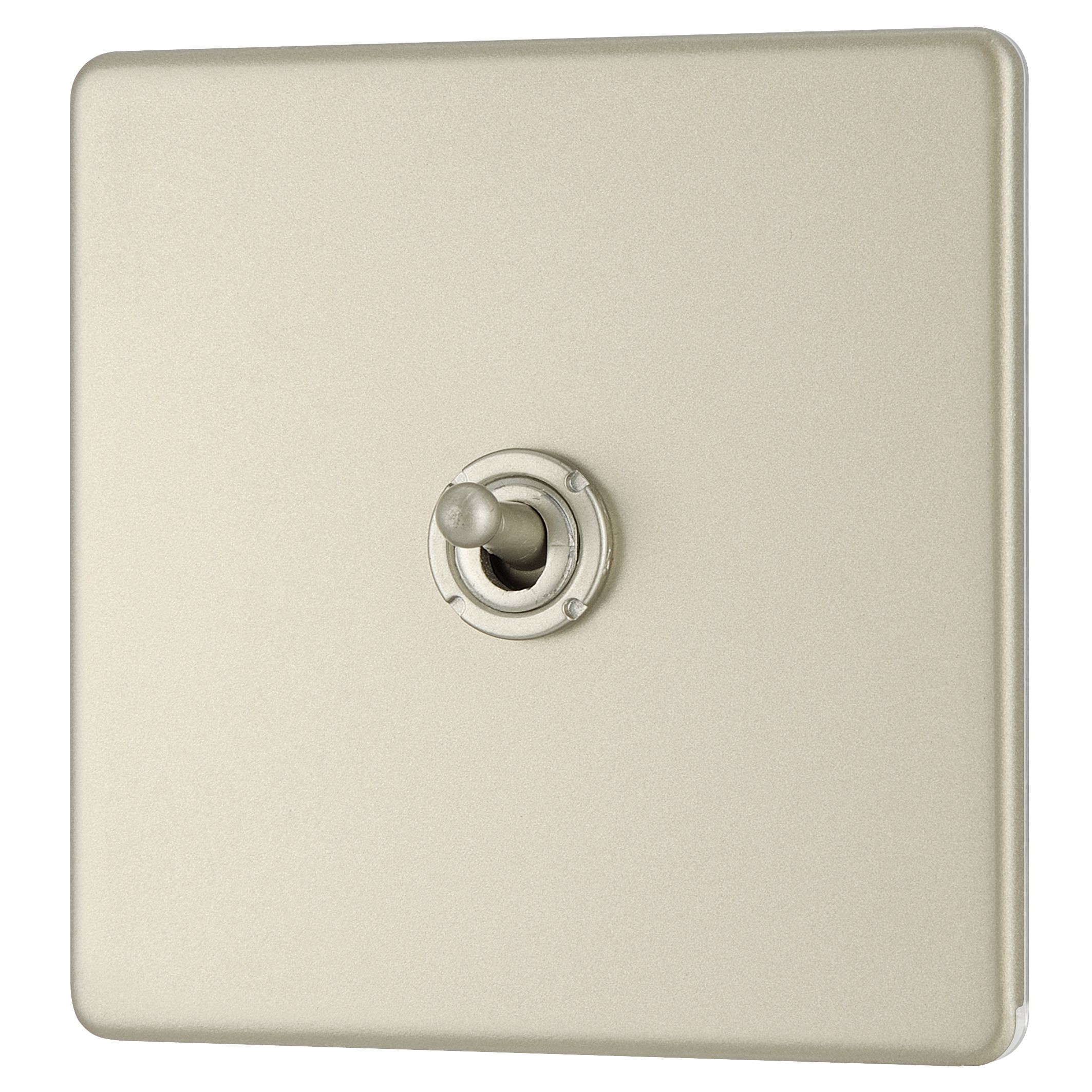 Colours 10A 2Way Single Pearl nickel Light switch Departments DIY