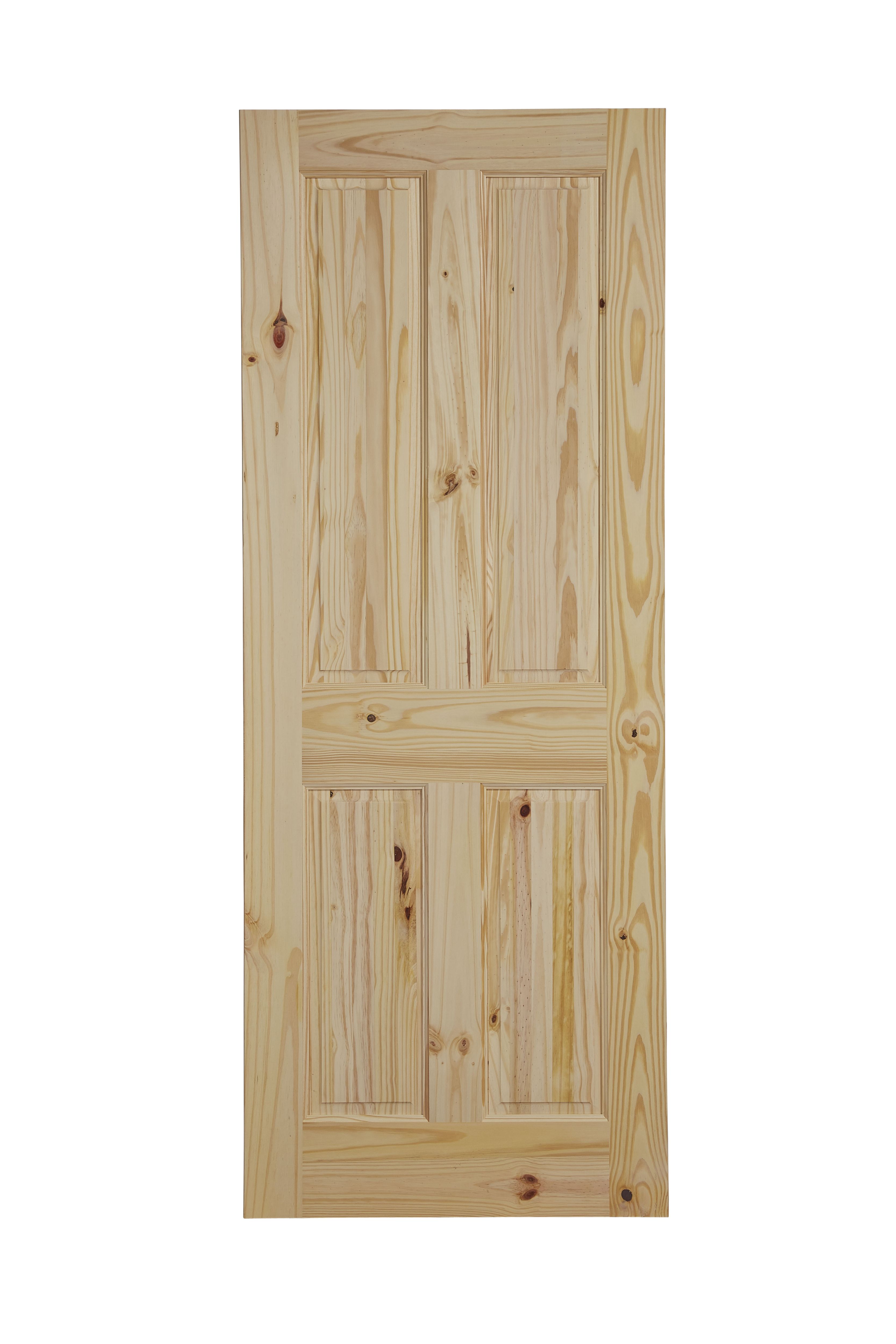 4 Panel Knotty Pine Unglazed Internal Fire Door, (H)1981mm (W)762mm ...