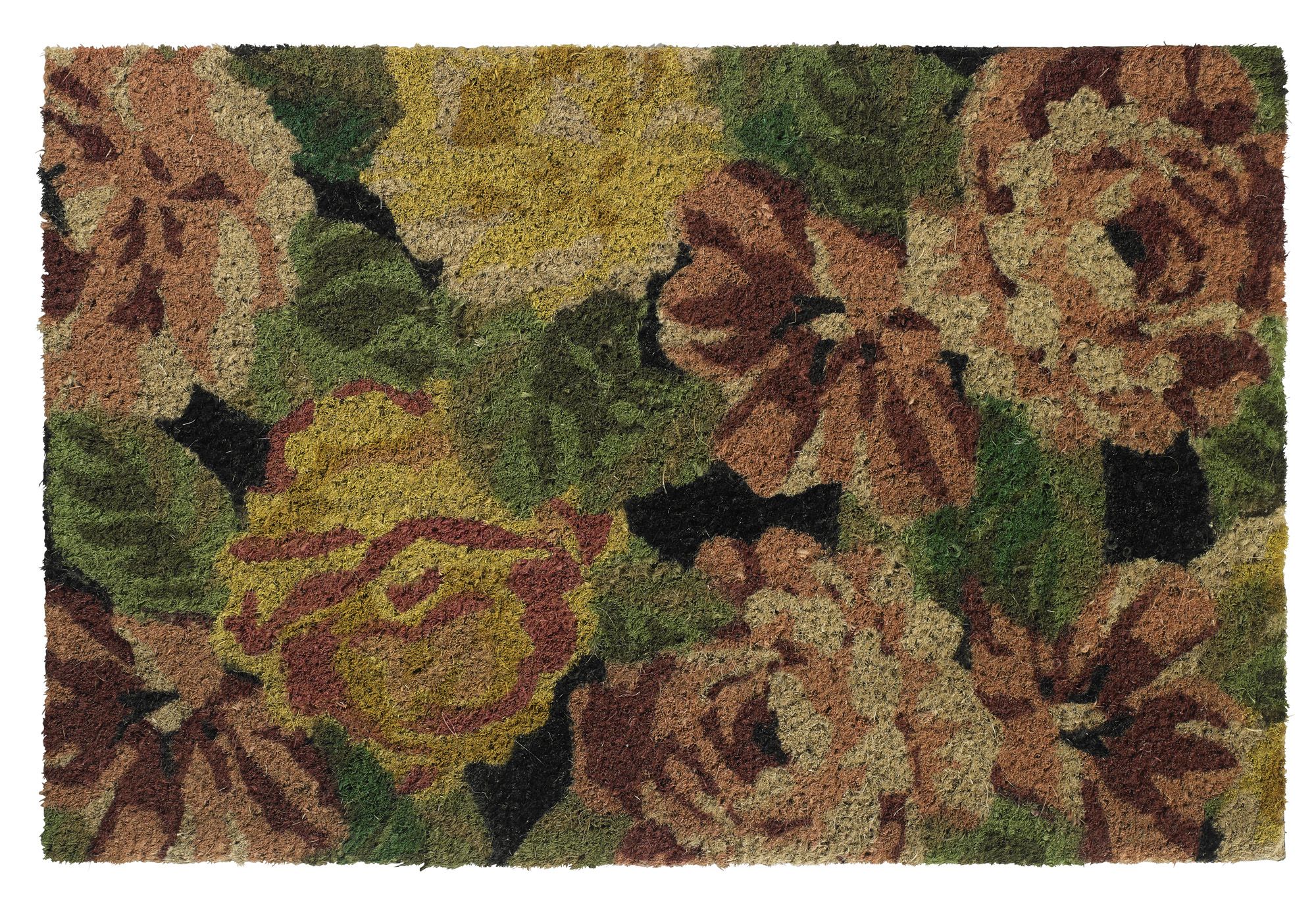 Colours Abriana Pink & Green Floral Coir Door Mat (L)600mm (W)400mm