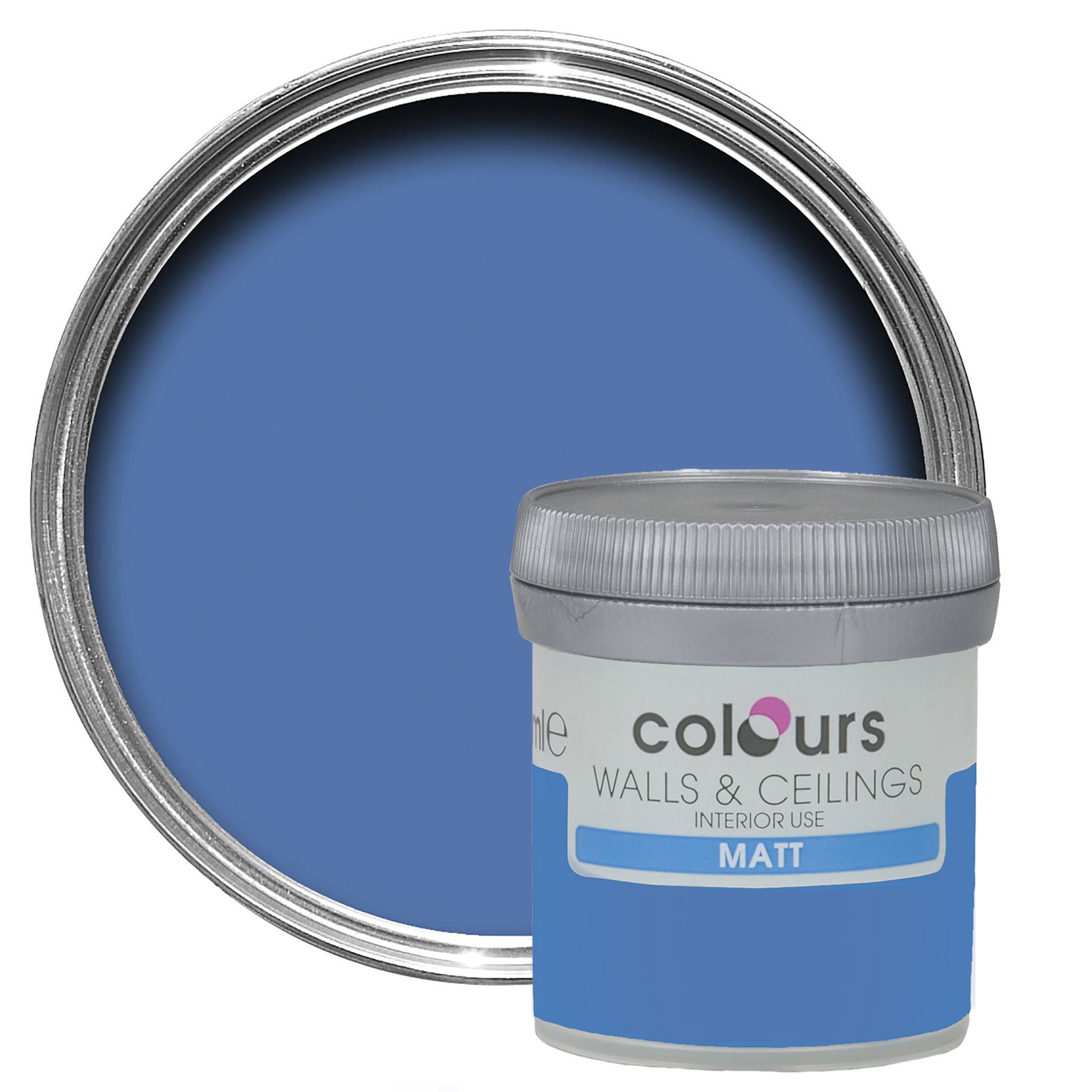 Colours Standard Electric Blue Matt Emulsion Paint 0.05L Tester Pot