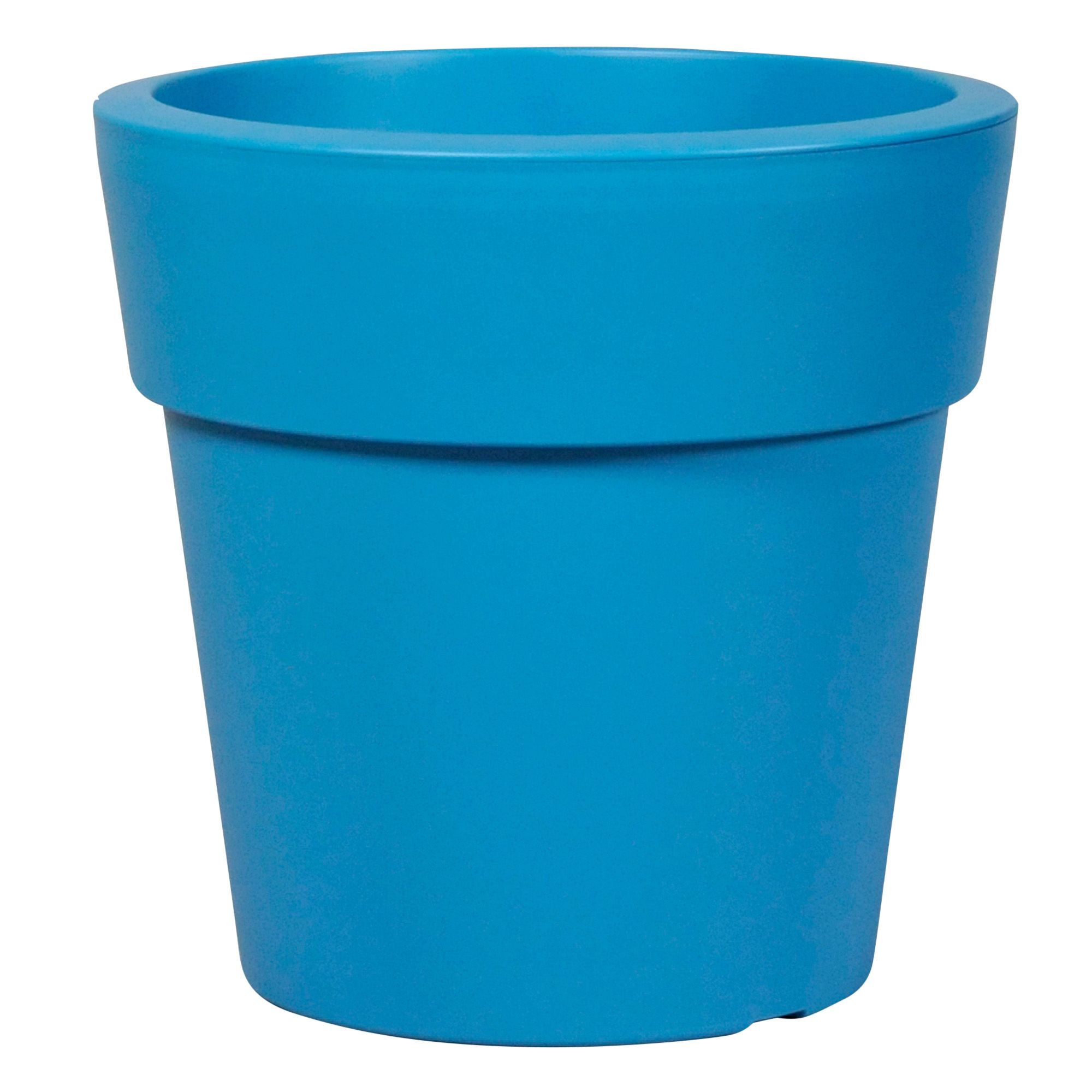 Lark Lightweight Round Plastic Blue Plant Pot (H)52cm (Dia)40cm