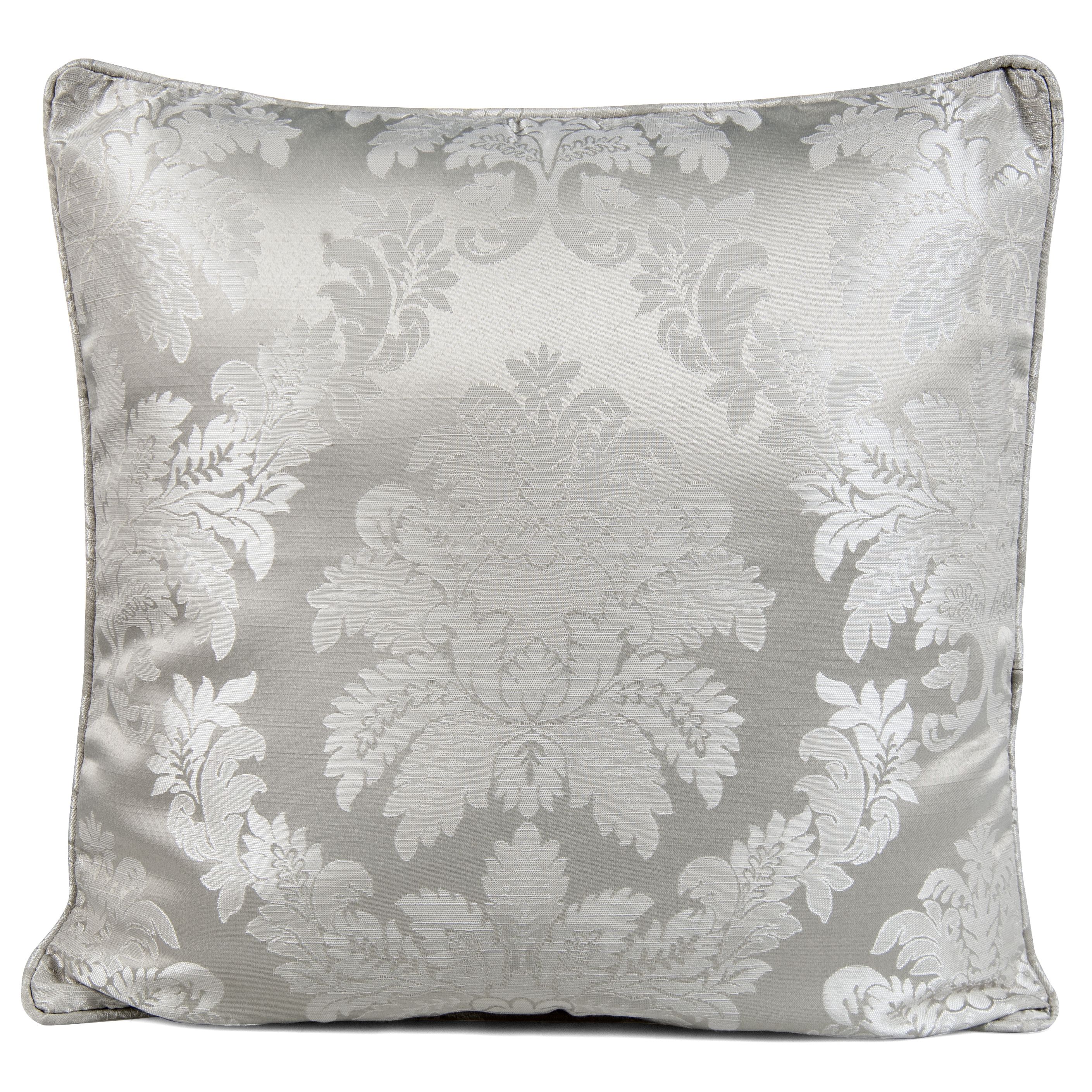 Sulivan Damask Silver Effect Cushion Departments DIY at B&Q