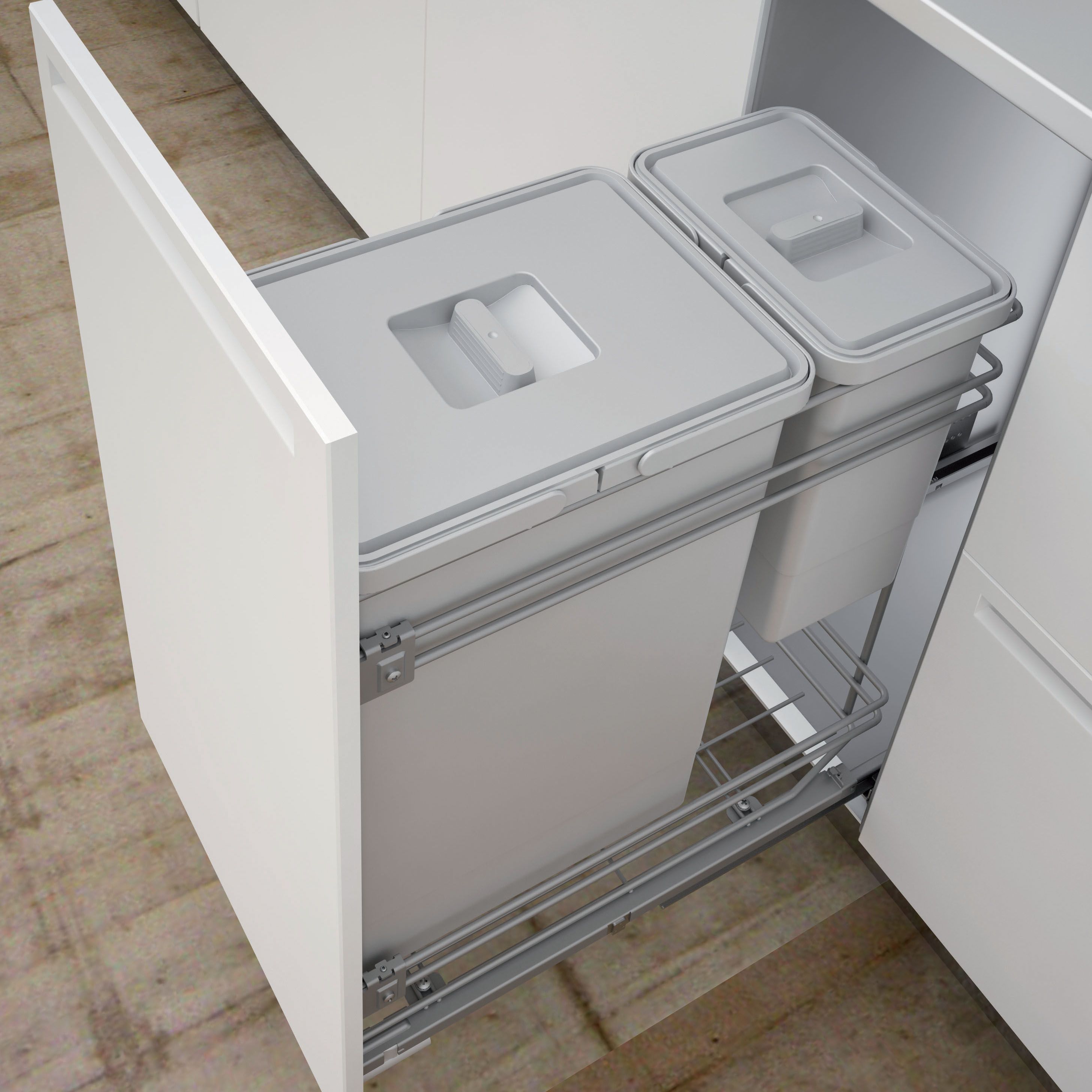 IT Kitchens 300mm Integrated PullOut Kitchen Bins, 30L Departments