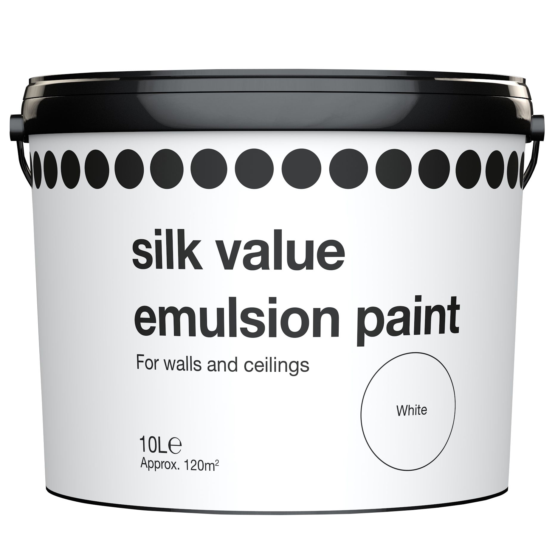 B&Q Value White Silk Emulsion Paint 10L Departments DIY at B&Q