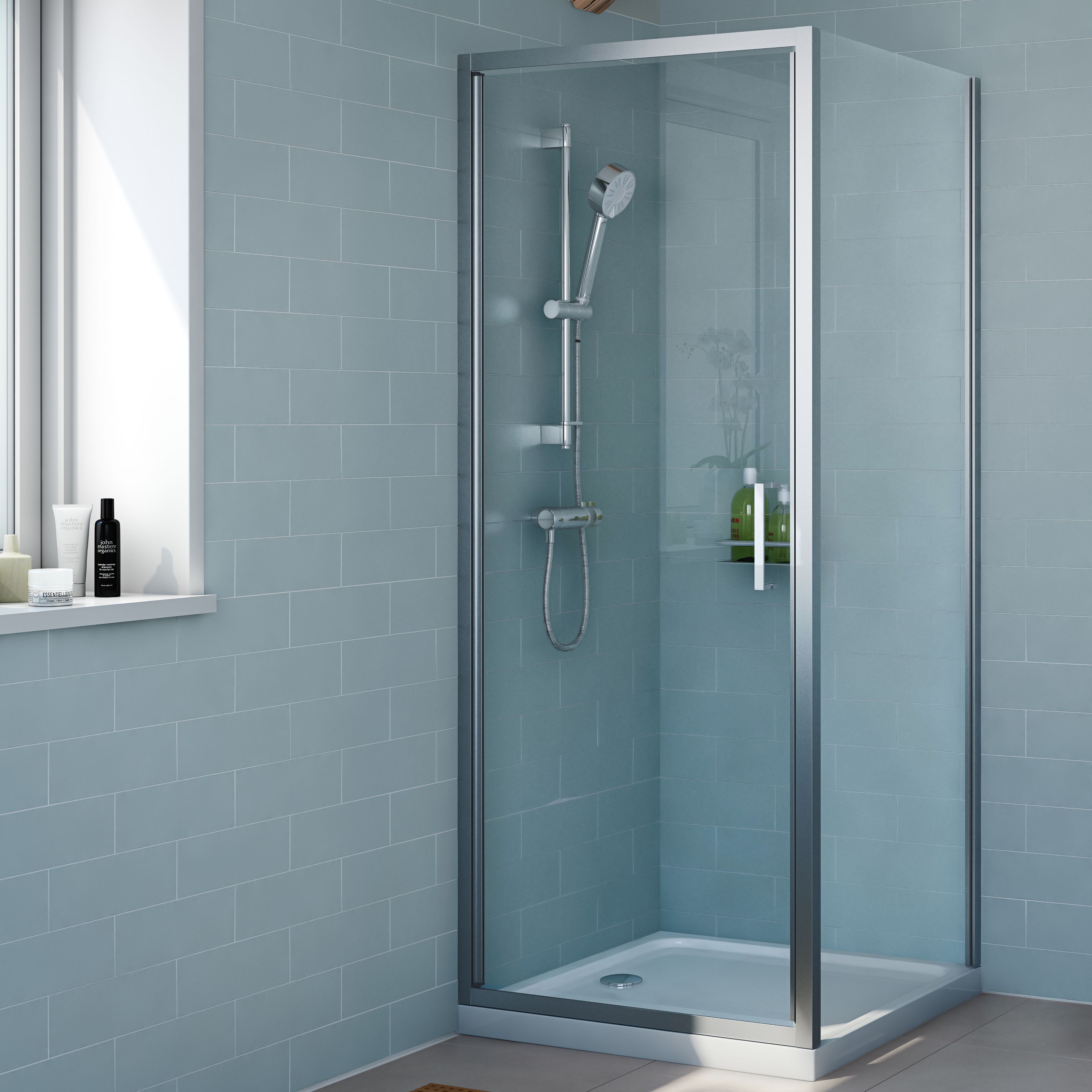 Cooke & Lewis Exuberance Square Shower Enclosure with Hinged Door (W