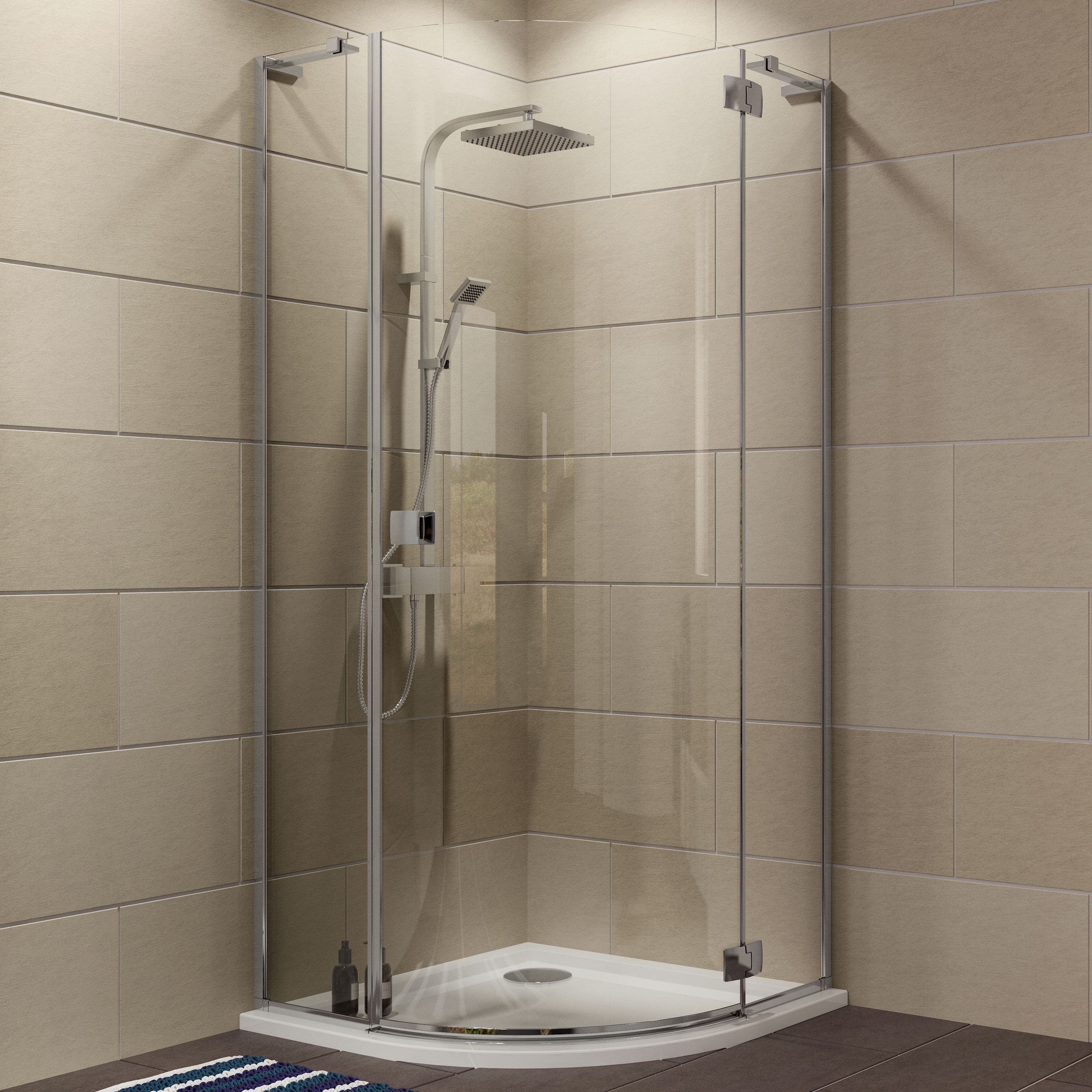 Cooke & Lewis Luxuriant Quadrant Shower Enclosure with Hinged Door (W