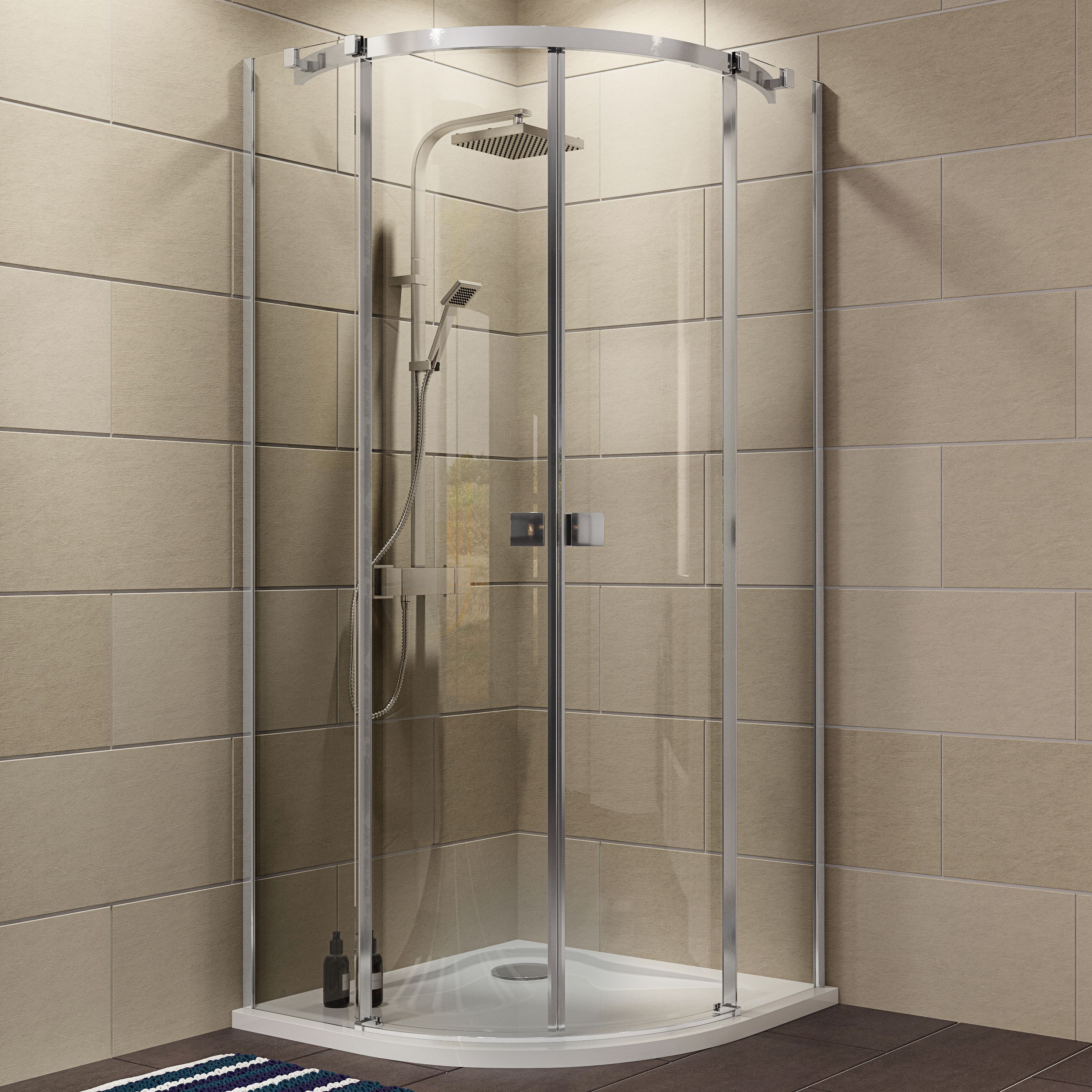 Cooke & Lewis Luxuriant Quadrant Shower Enclosure With Double Sliding ...