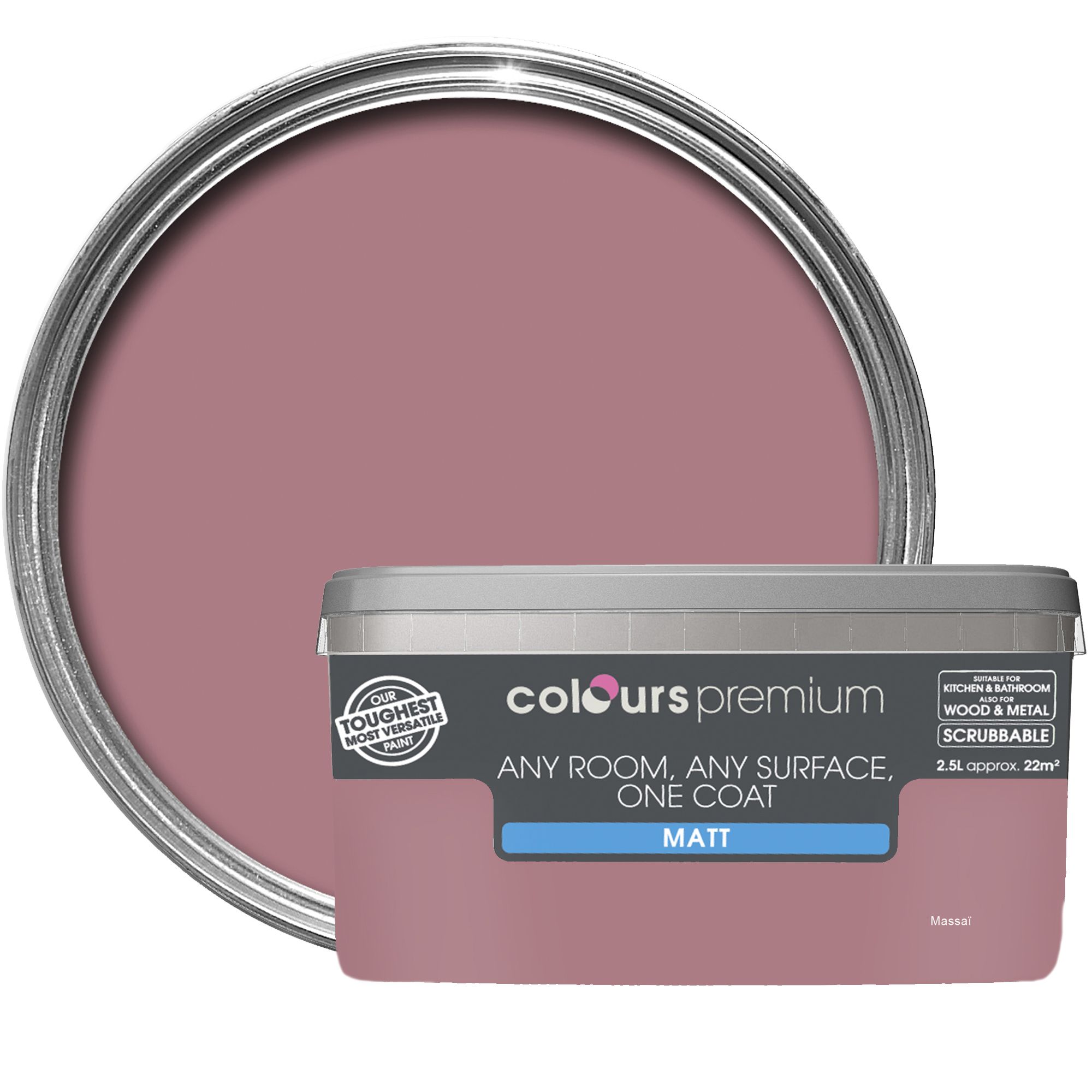 Colours Premium Massai Matt Emulsion Paint 2.5L | Departments | DIY at B&Q