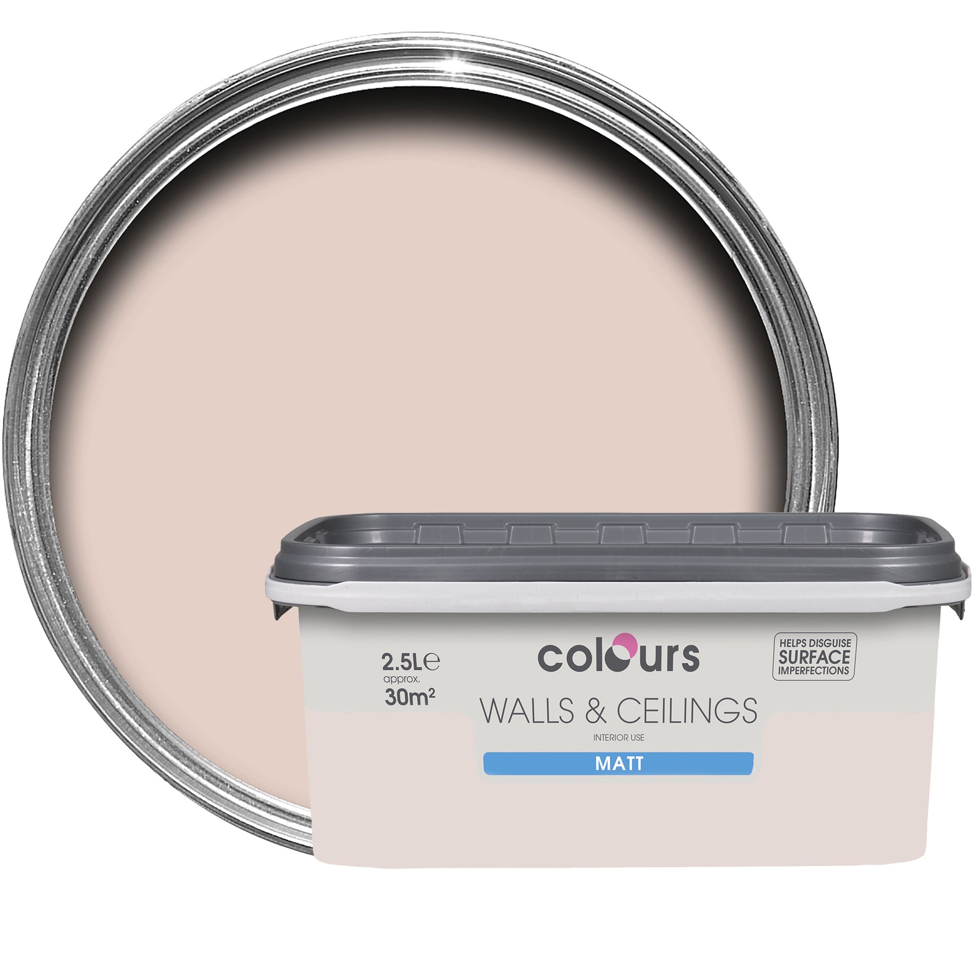 Colours Standard Subtle Blush Matt Emulsion Paint 2.5L Departments