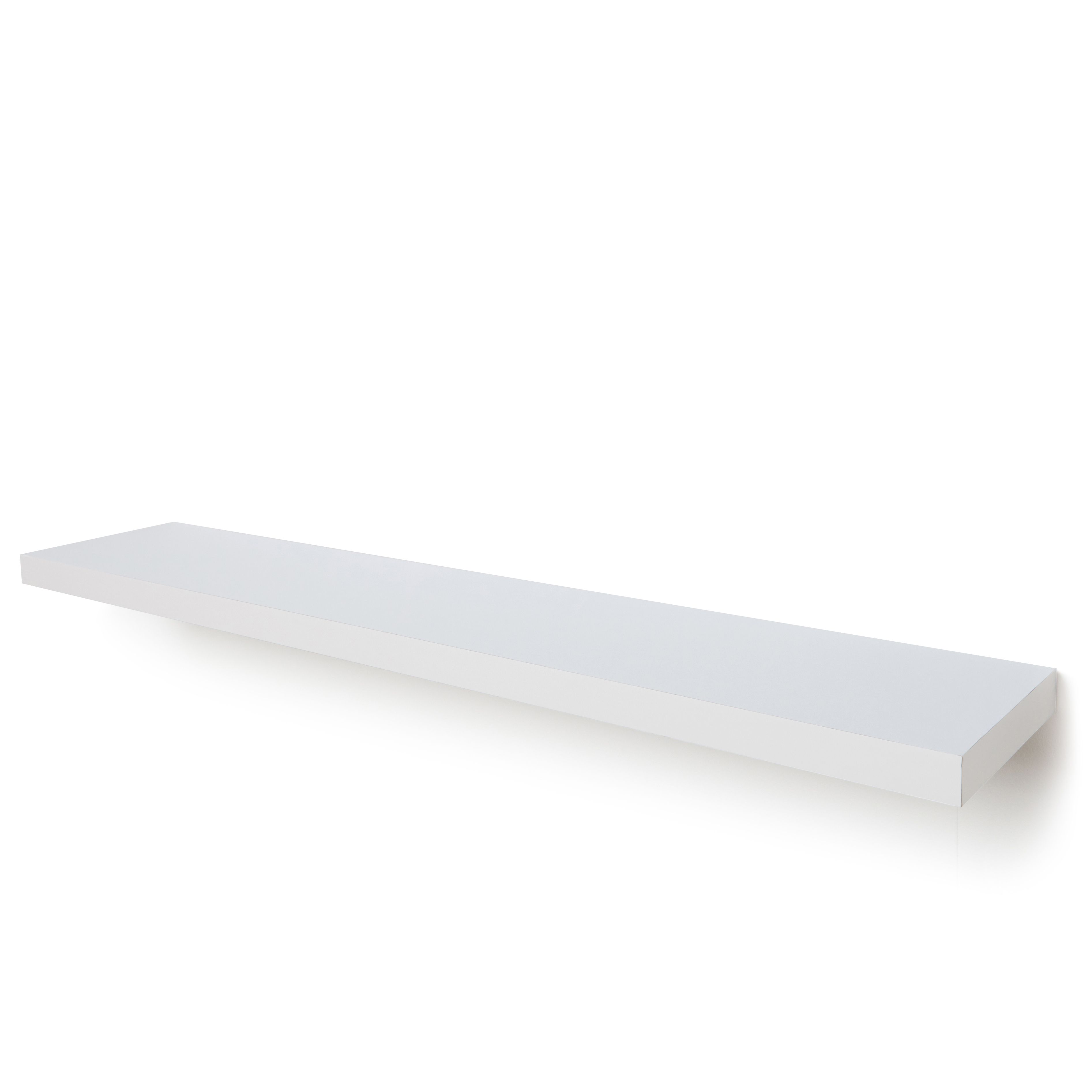 White Matt Floating Shelf (L)1182mm (D)237mm Departments DIY at B&Q