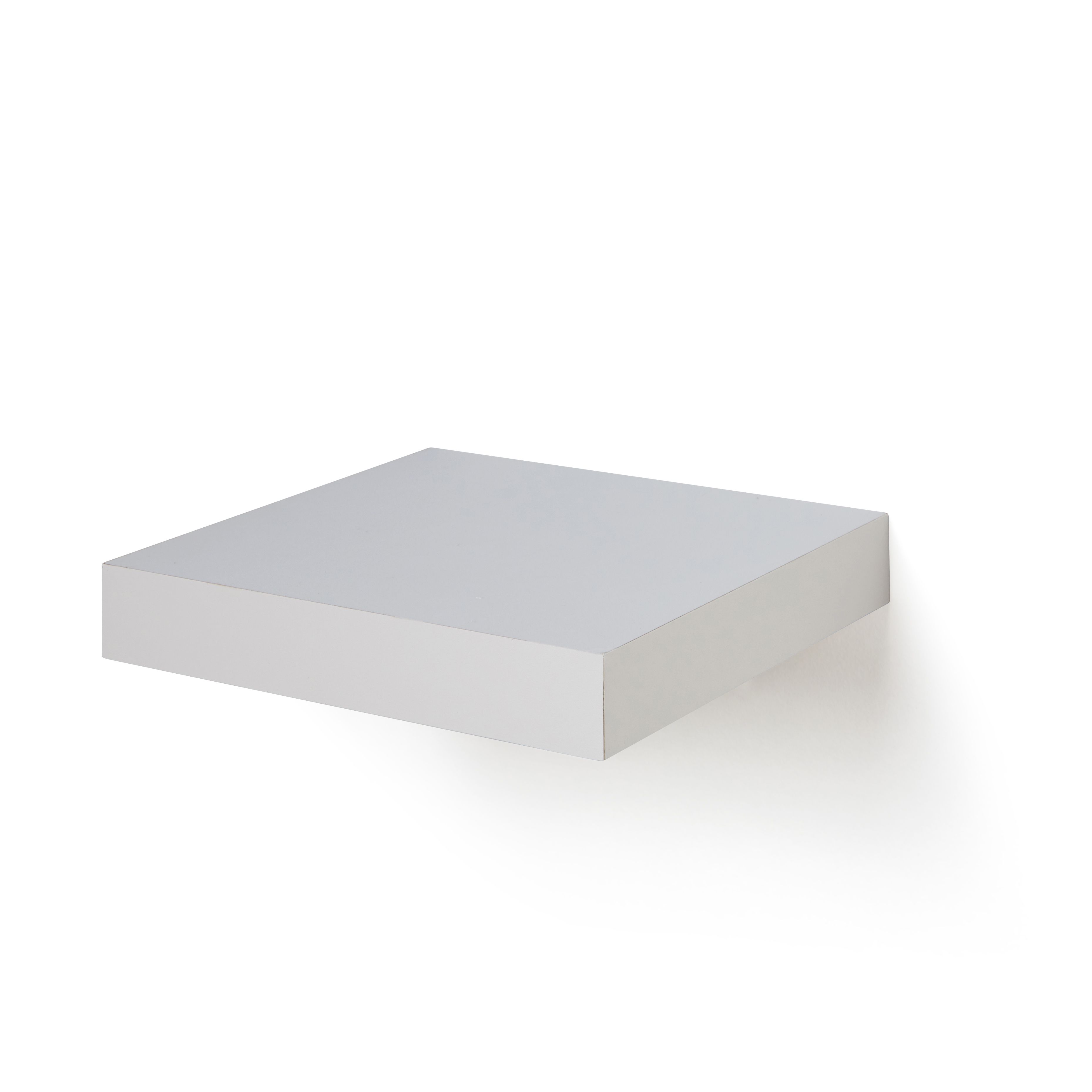 White Matt Floating Shelf (L)237mm (D)237mm Departments DIY at B&Q
