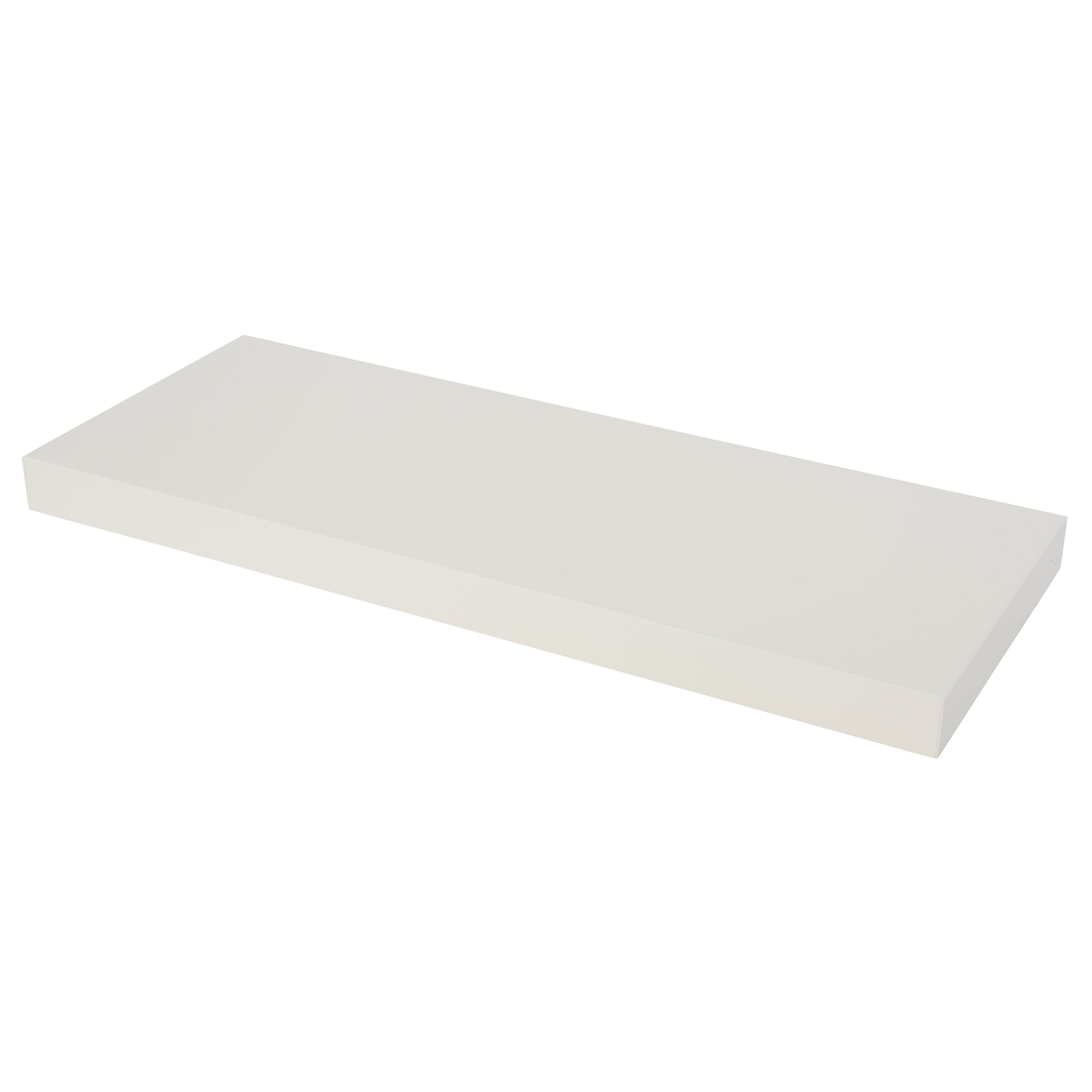 Cream Gloss Floating Shelf (L)602mm (D)237mm Departments DIY at B&Q