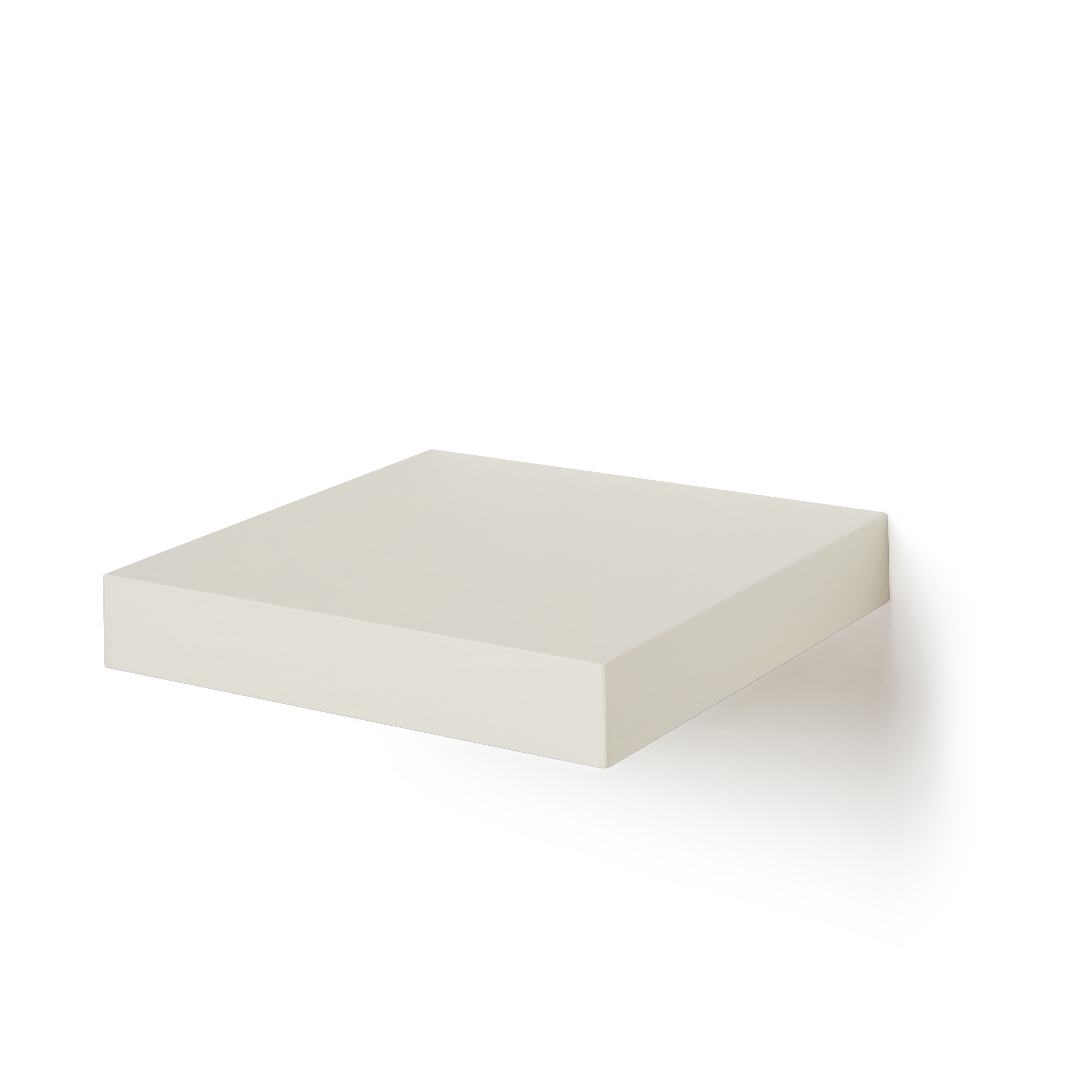 Cream Gloss Floating Shelf (L)237mm (D)237mm Departments DIY at B&Q