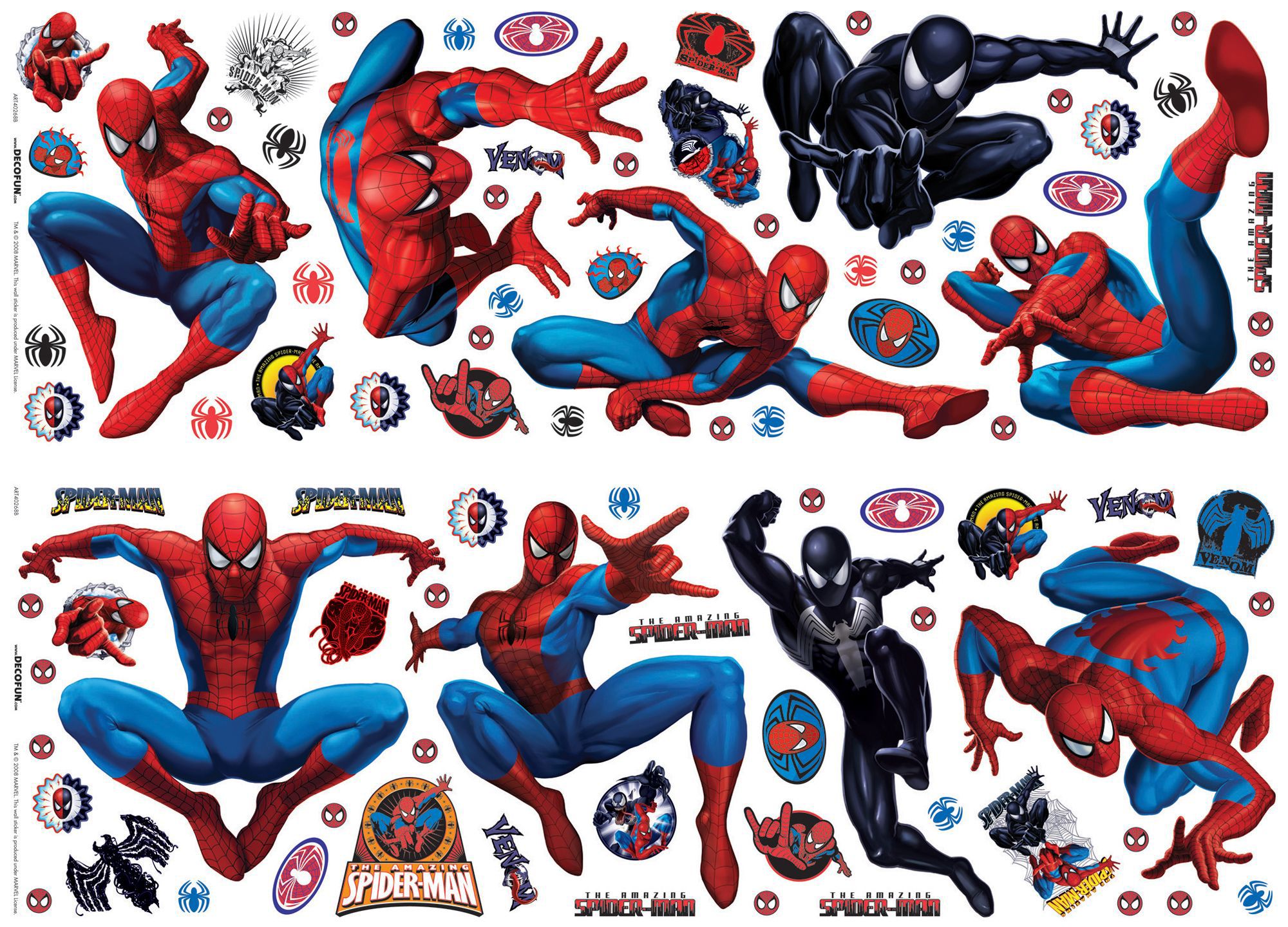 Marvel Spiderman Multicolour Self Adhesive Wall Sticker (L)700mm (W