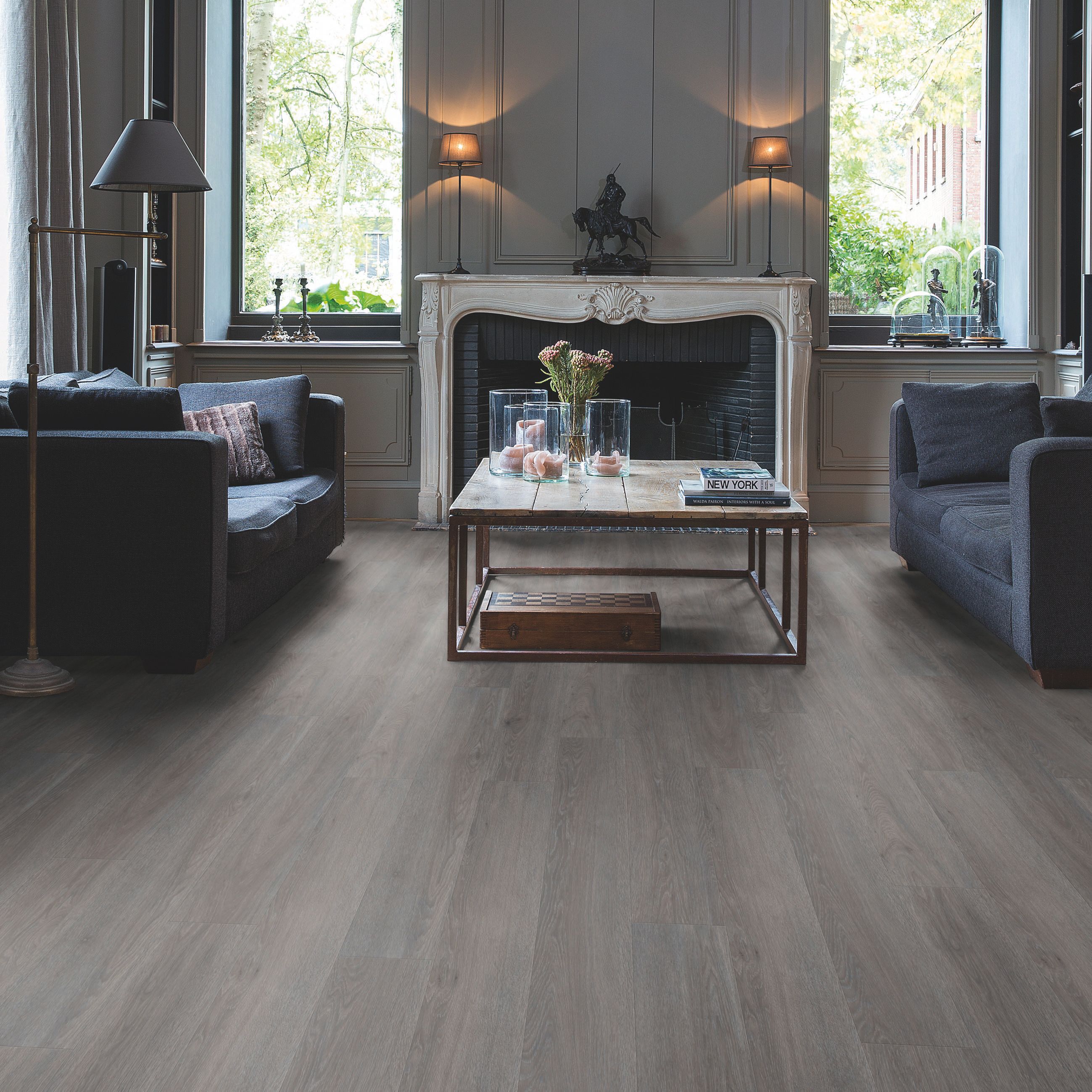 Quick-Step Paso Dark Grey Oak Effect Waterproof Luxury Vinyl Flooring