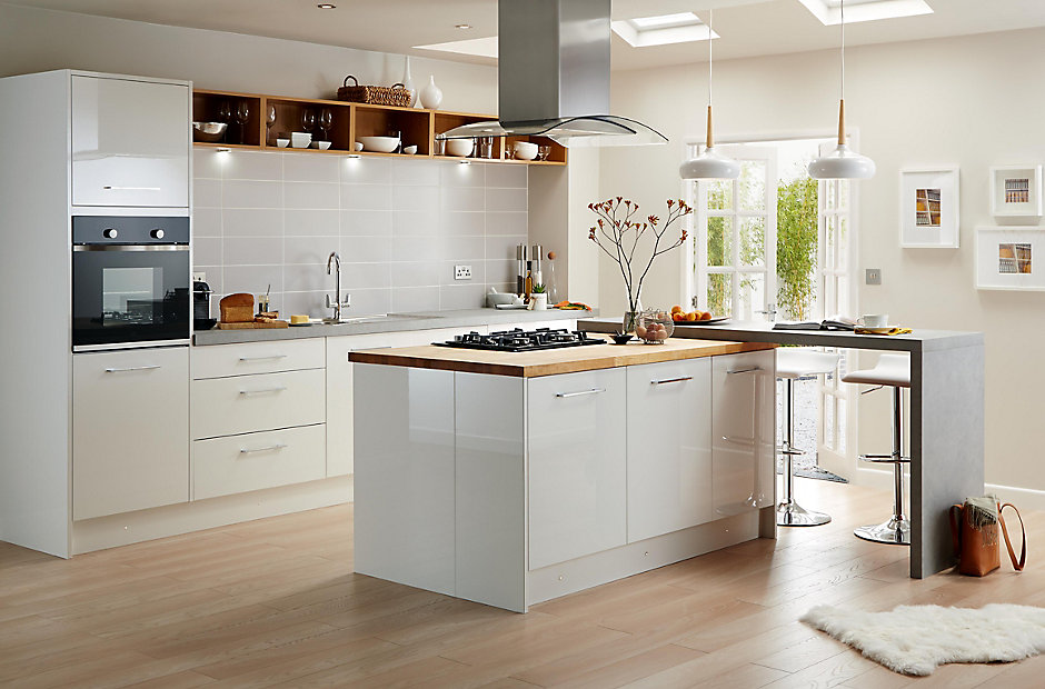 Cooke & Lewis Raffello High Gloss White Slab DIY at B&Q Cooke & Lewis Raffello High Gloss White Slab DIY at B&Q