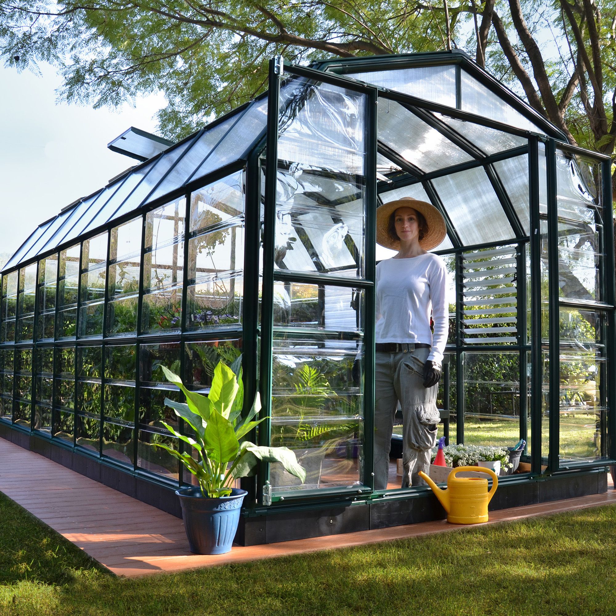 Rion Grand Gardner 8X20 Acrylic Glass Greenhouse Departments DIY at B&Q