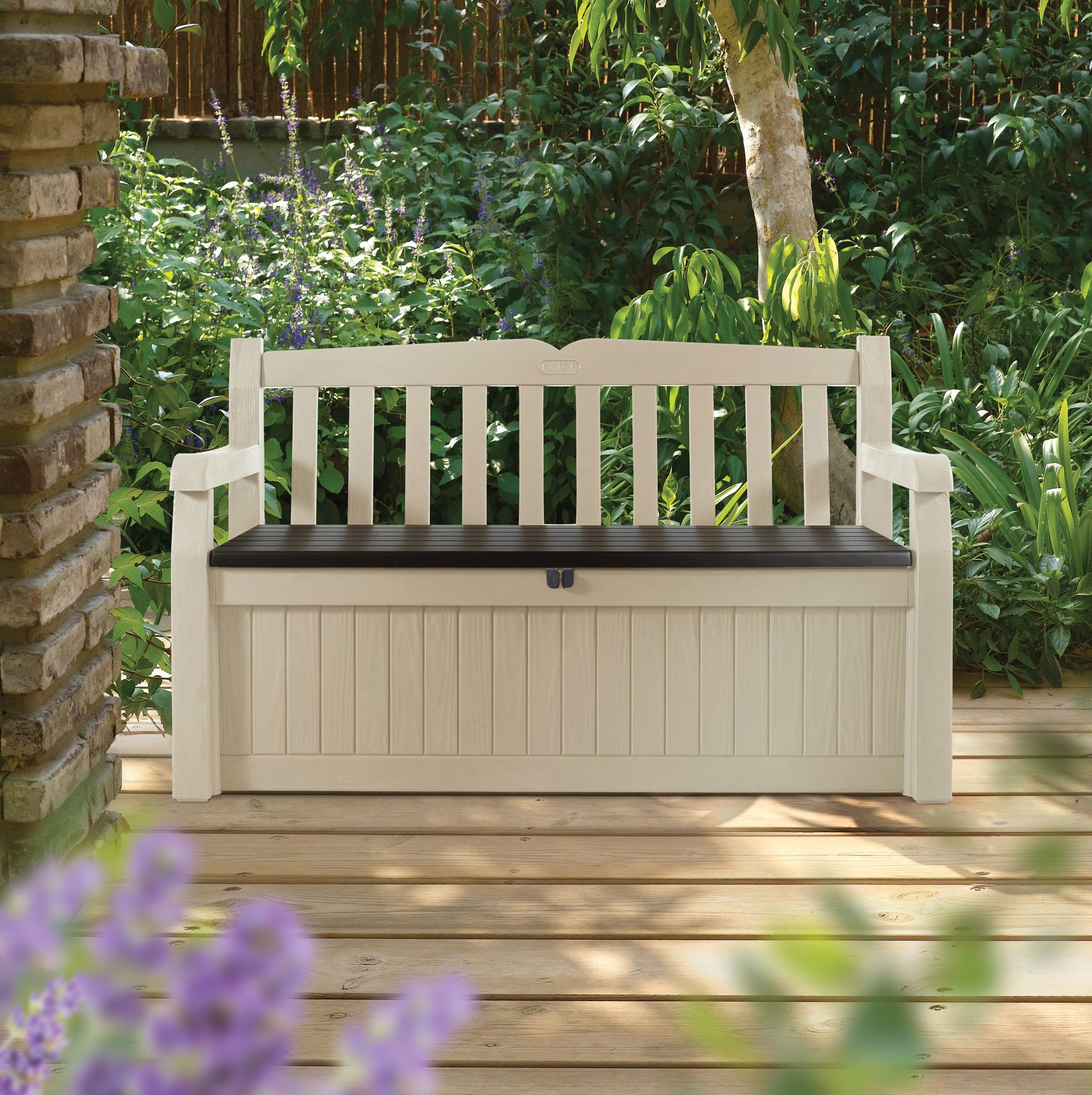 Eden Plastic Garden Storage Bench | Departments | DIY at B&amp;Q