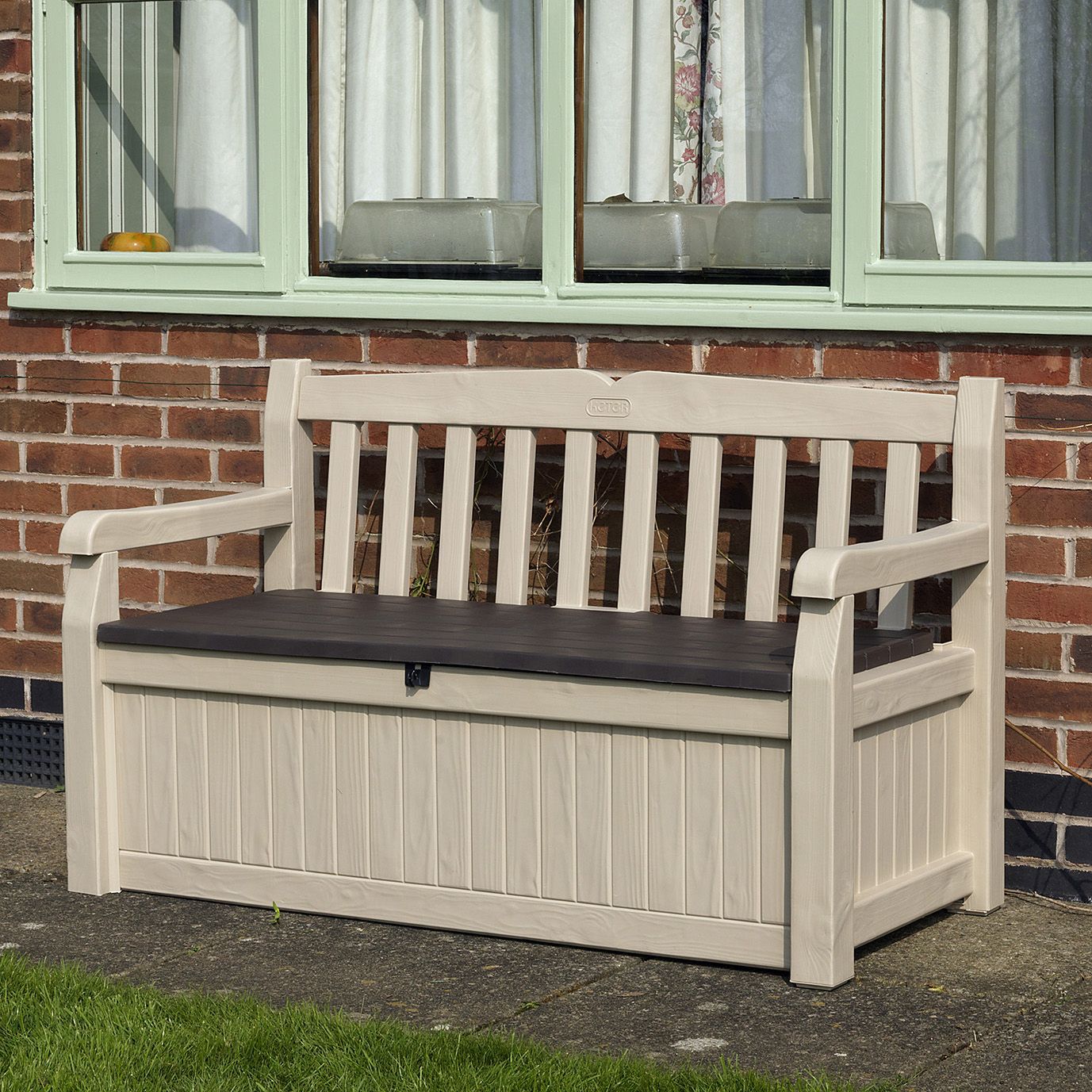 Wood Effect Plastic Garden Bench & Storage Box Departments DIY at B&Q