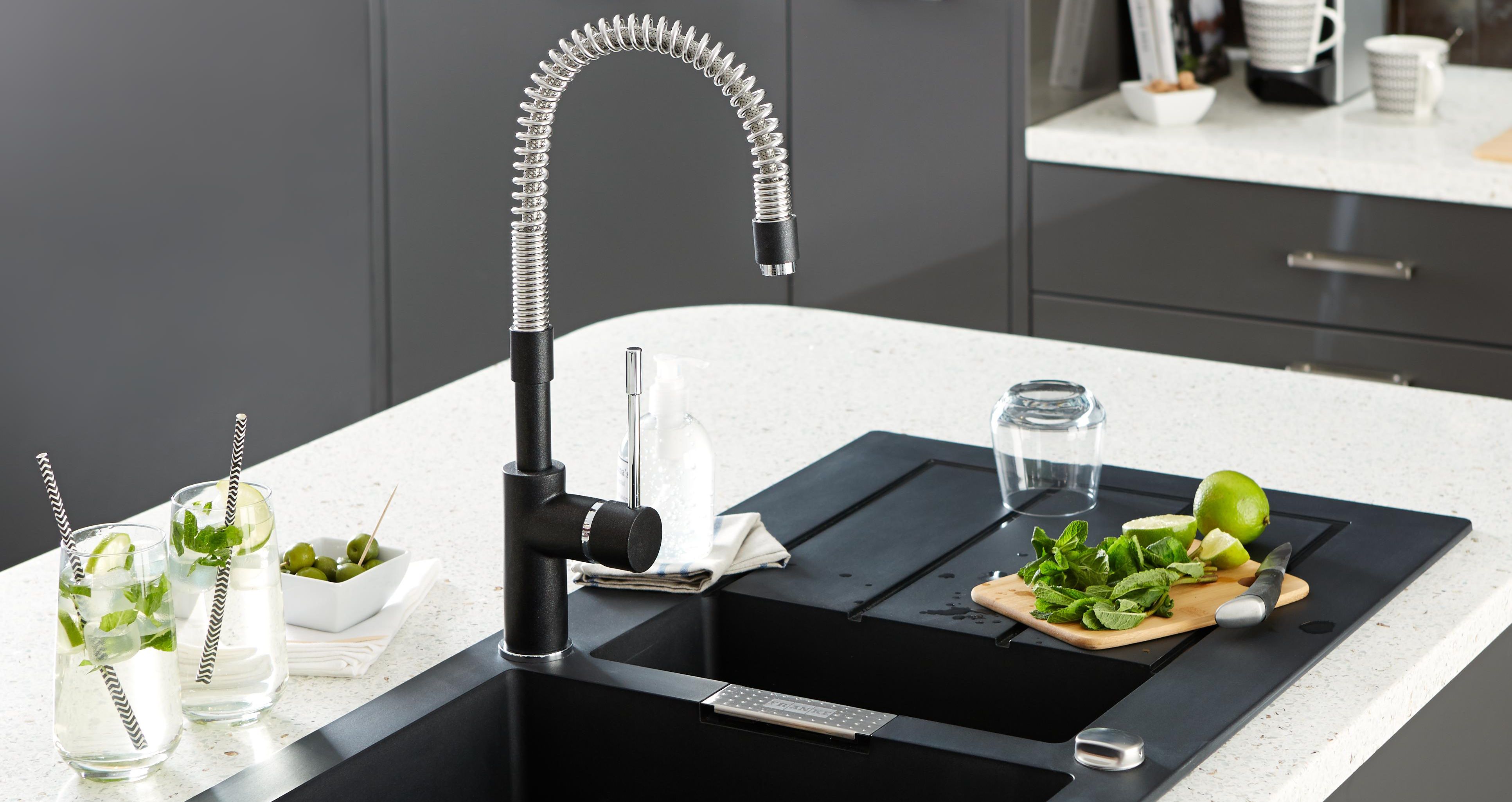 kitchen sink with taps