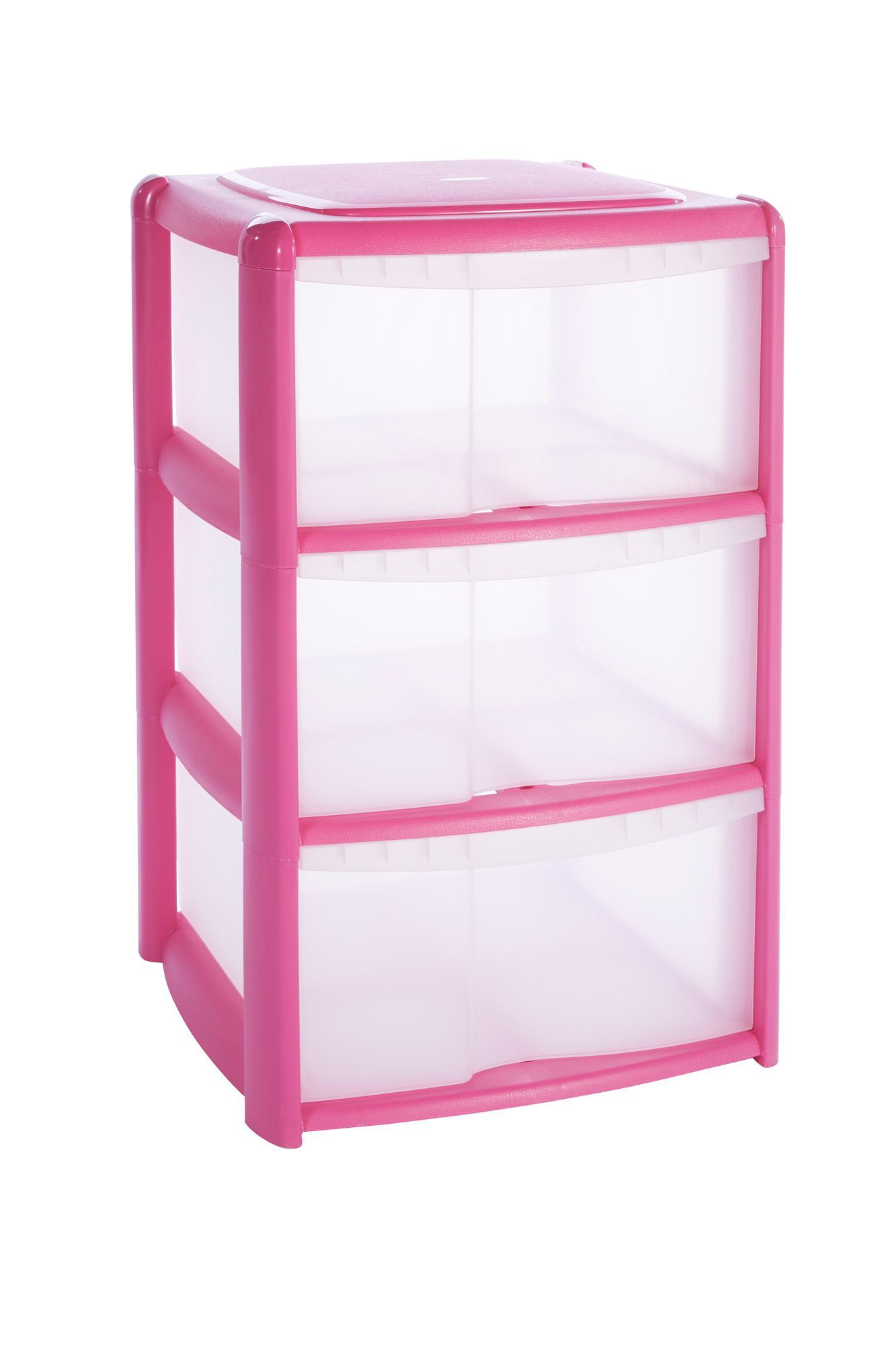 B&Q Pink Plastic Drawer Tower Unit Departments DIY at B&Q