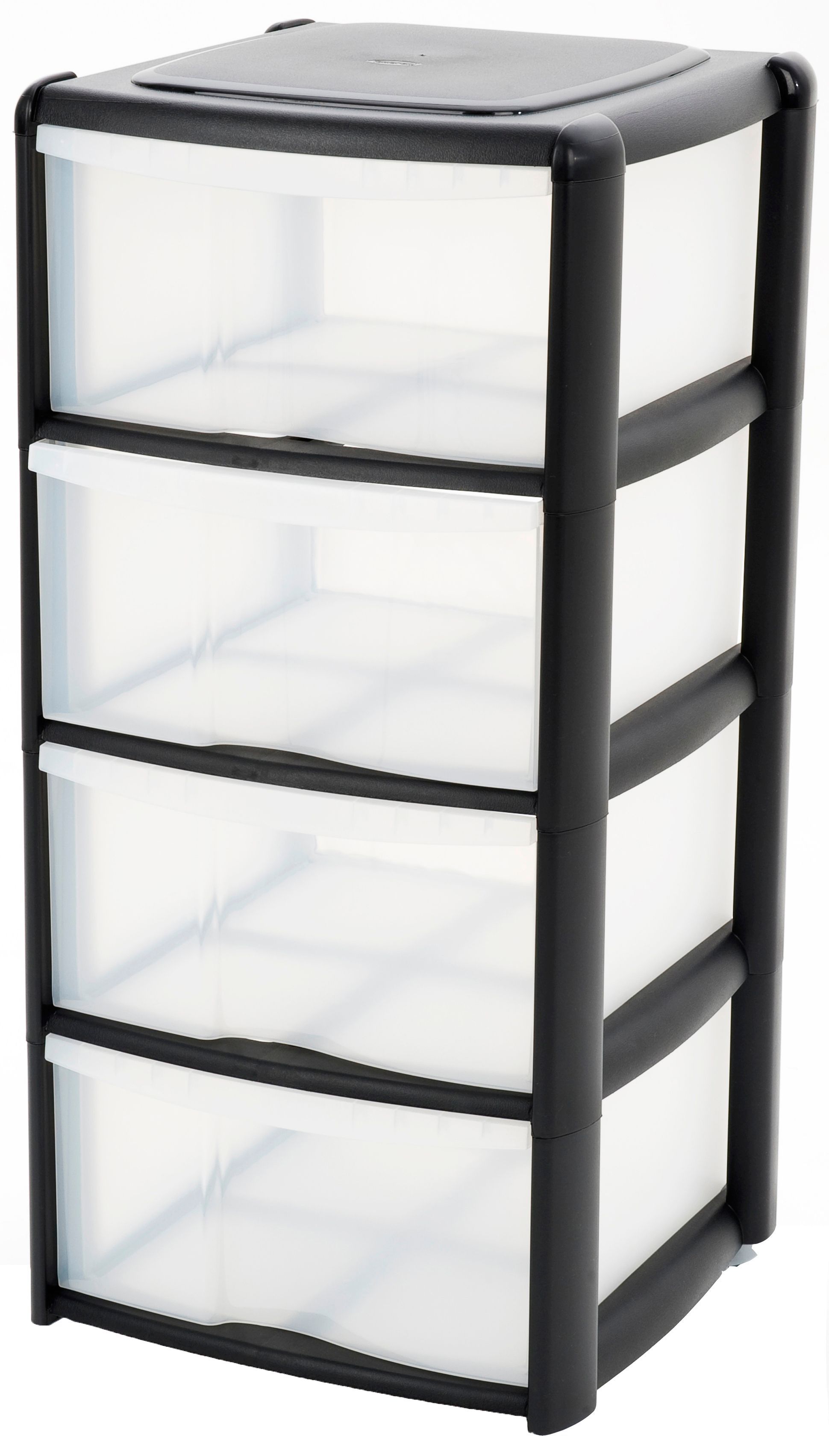 B&Q Black & Clear Plastic Drawer Tower Unit Departments DIY at B&Q