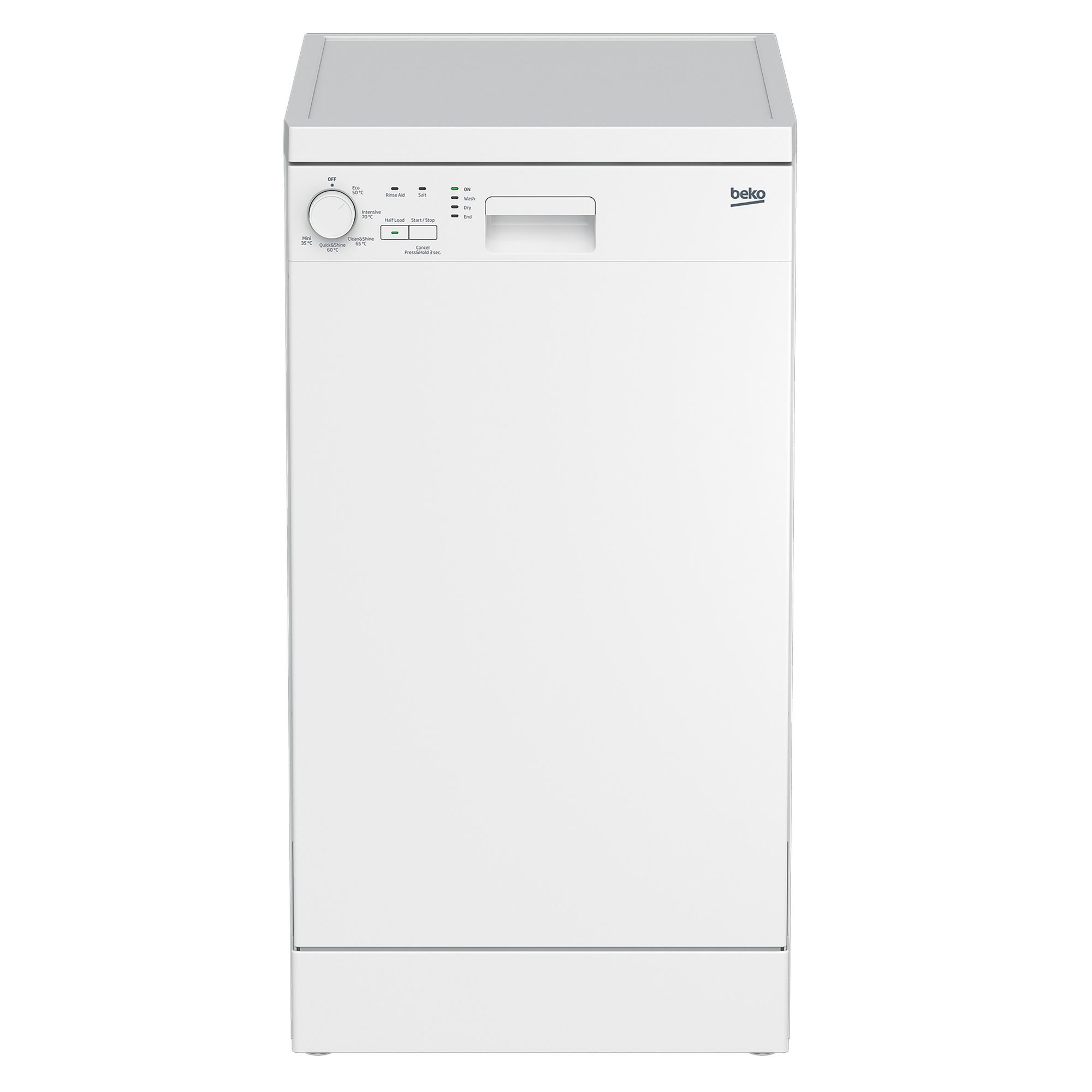 Beko DFS05Q10W Freestanding Slimline Dishwasher, White Departments