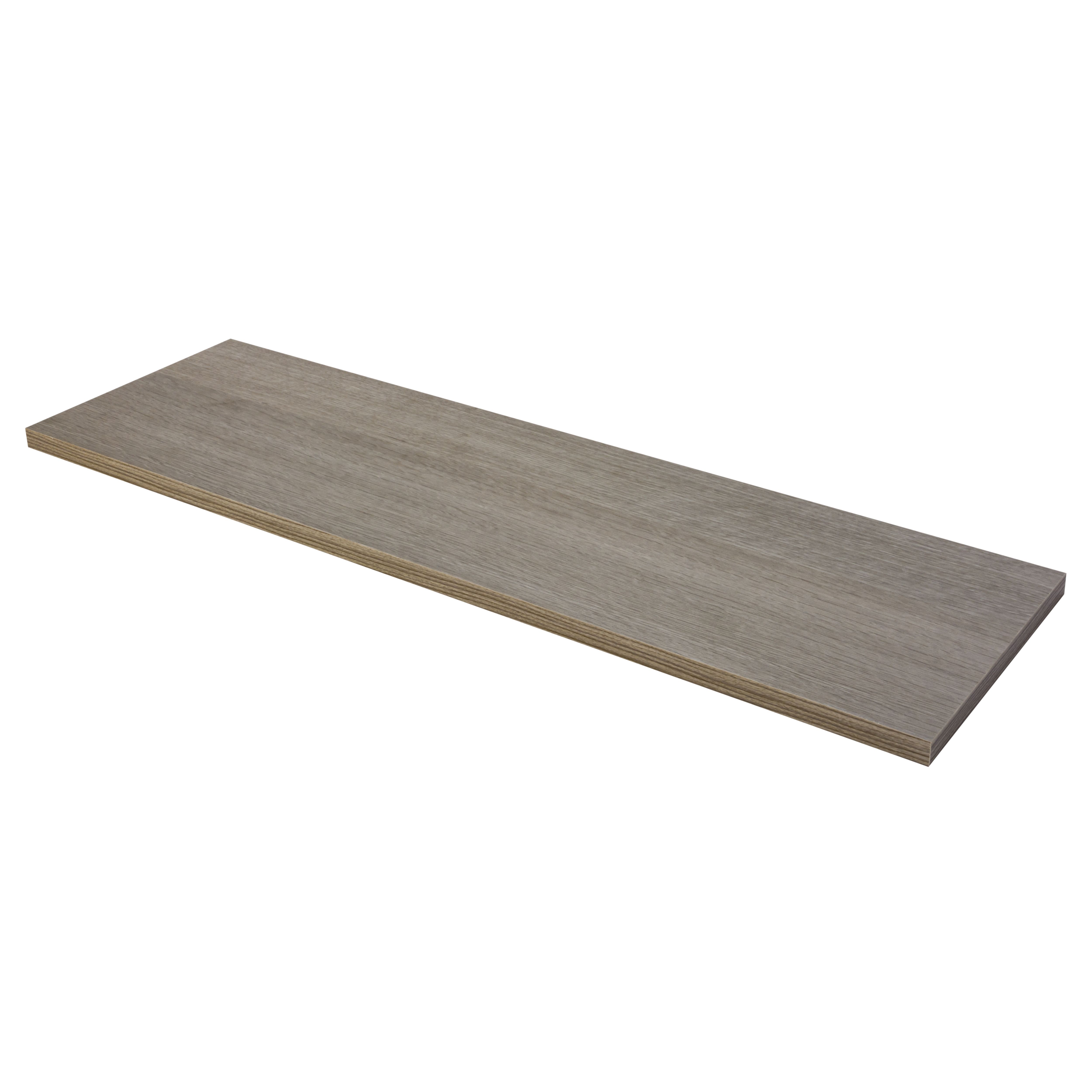 Grey Oak Effect Shelf Board (L)805mm (D)240mm Departments DIY at B&Q