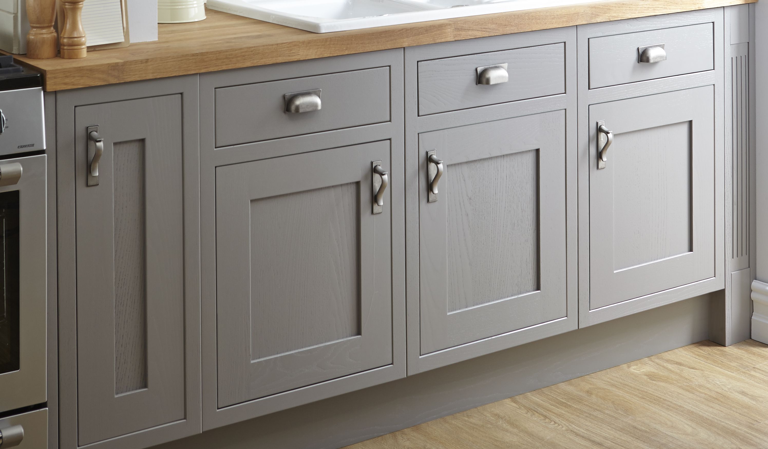 kitchen cabinet with bevel design doors