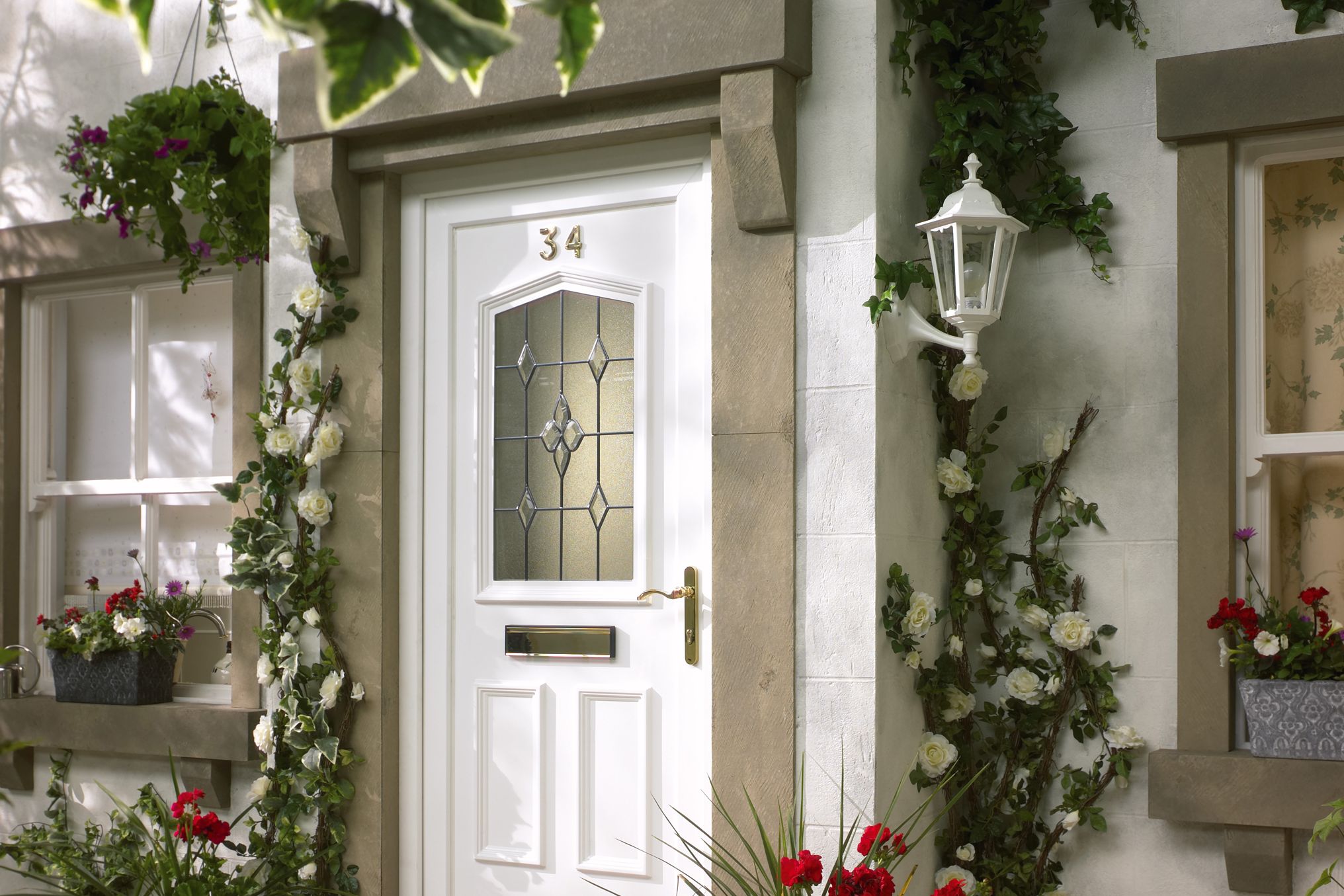 Romero Oak Veneer Partially Glazed External Front Door H