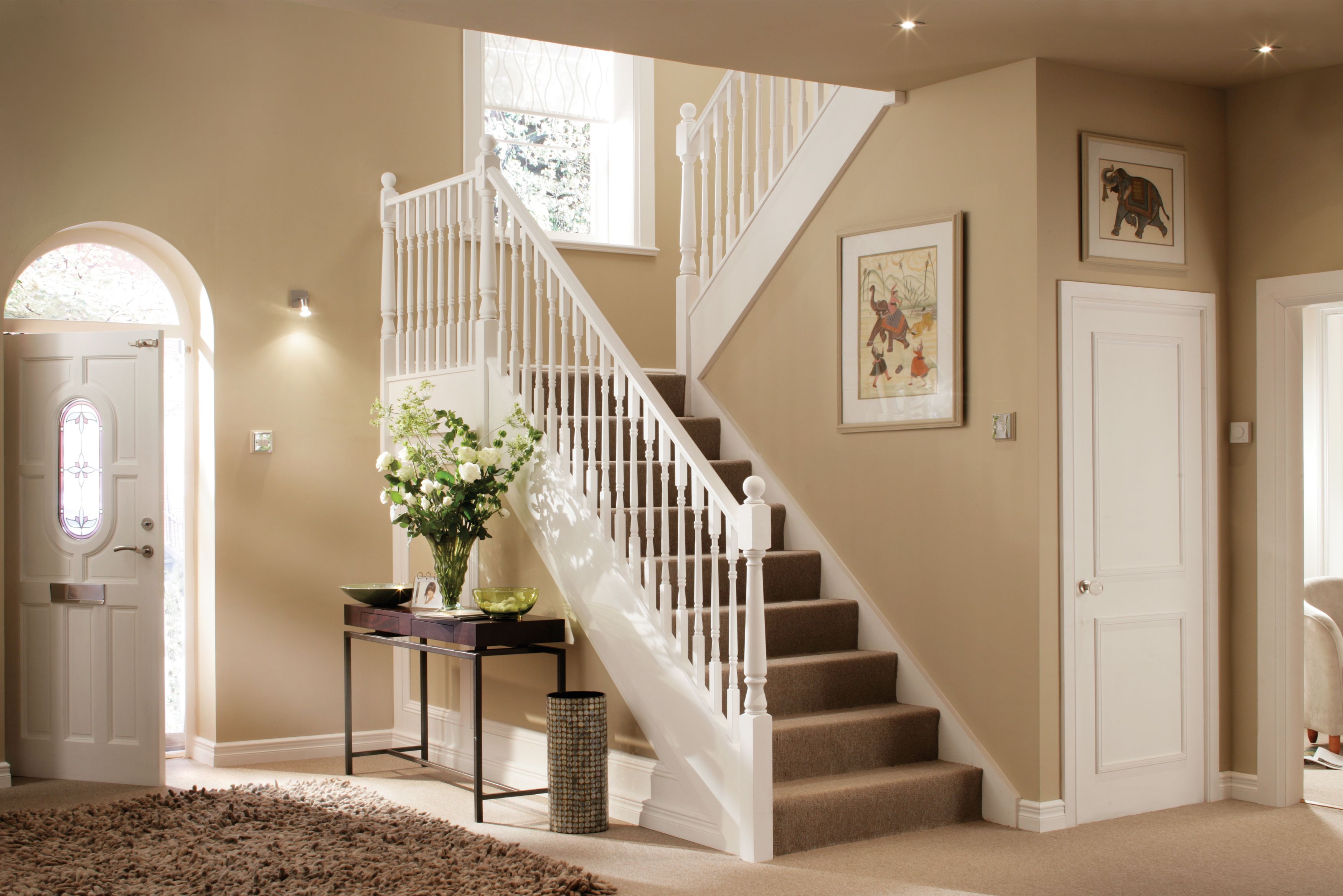 Living Room With Hallway In Middle