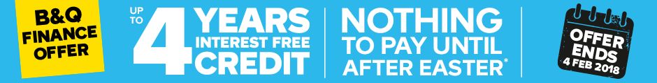 B&amp;Q Finance. Up to 4 years interest free credit