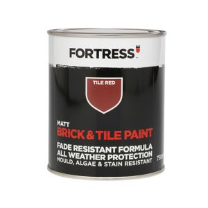 Image of Fortress Tile red Matt Brick & tile paint 0.75L