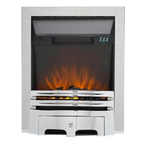 Image of Sirocco Westerly Inset or freestanding Brushed Steel Electric Fire