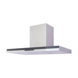Cooke & Lewis CLBHS90 Black Glass & stainless steel Box Cooker hood  (W)90cm