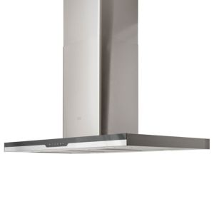 Cooke & Lewis CLIBHS90 Black Glass & stainless steel Island Cooker hood  (W)90cm
