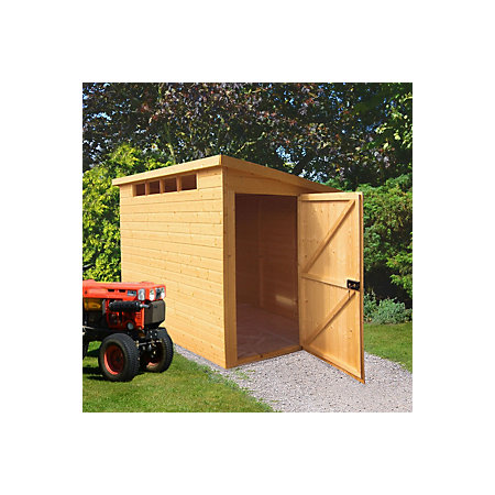 8X6 Security Cabin Pent Shiplap Wooden Shed with Assembly 